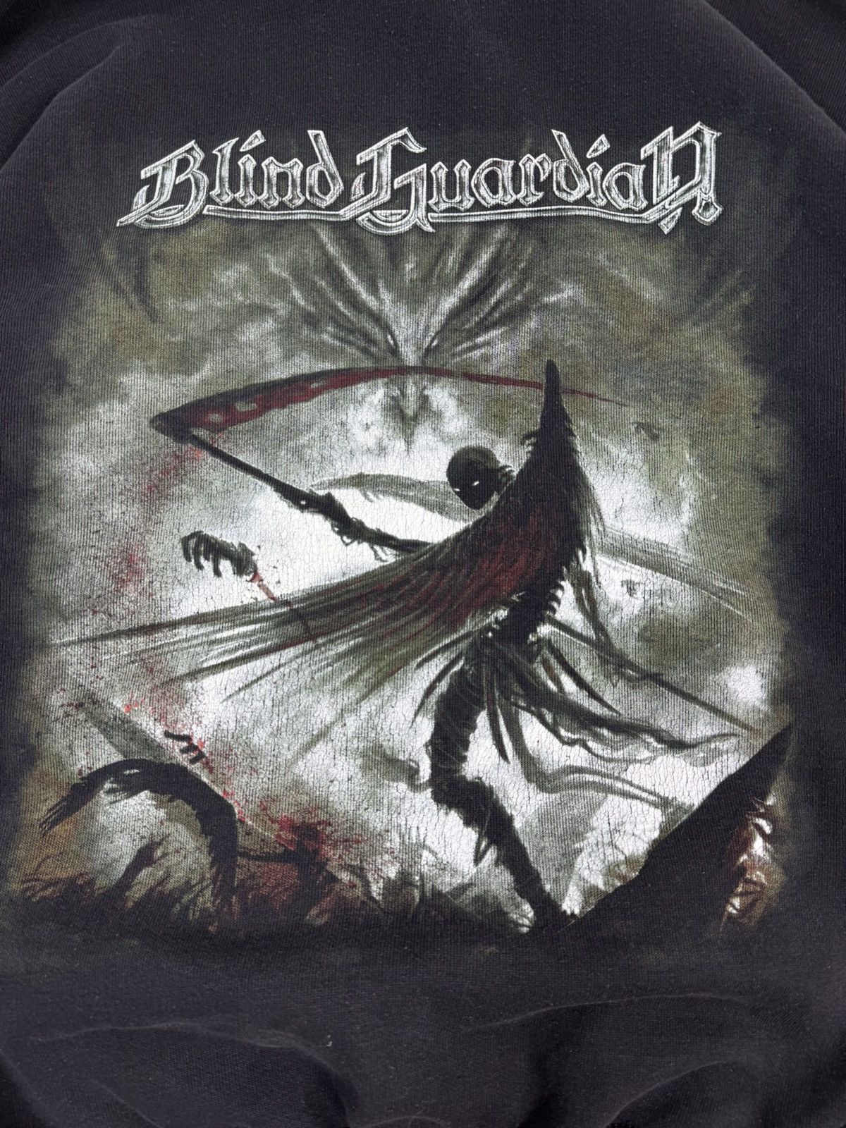 Band Tees × Vintage Vintage Blind Guardian Black Metal Washed Hoodie Boxy Fit XL Size US XL / EU 56 / 4 - 10 Thumbnail
