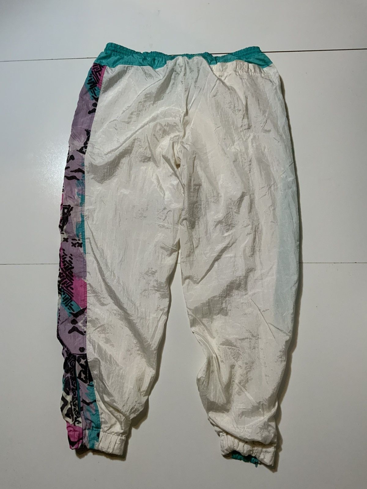 Vintage Vintage 80s Windbreaker Abstract Tie Dye Jogger Track Pants Size US 36 / EU 52 - 2 Thumbnail