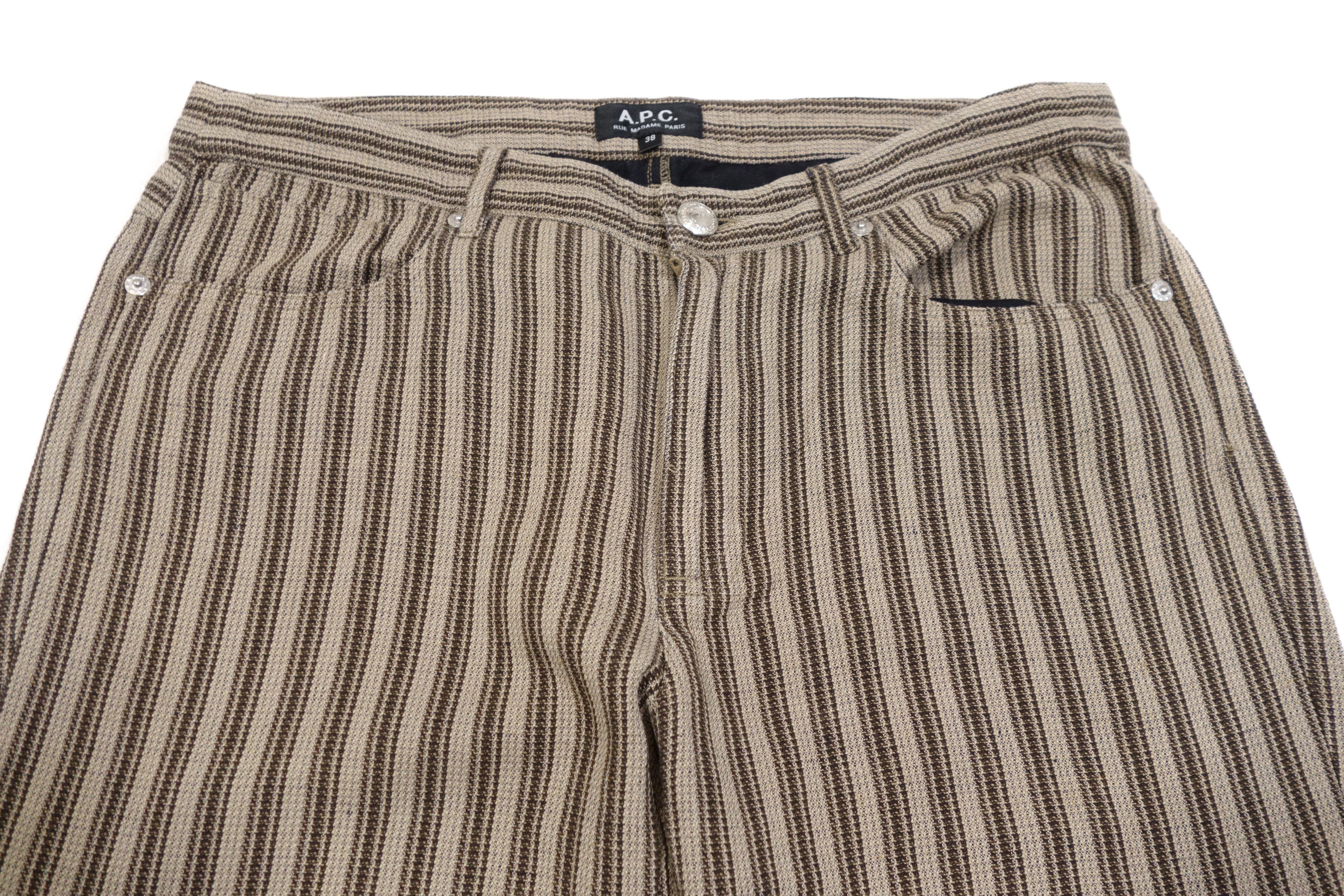 A.P.C. Striped Cotton Linen Straight Pants Size 26" / US 2 / IT 38 - 4 Thumbnail