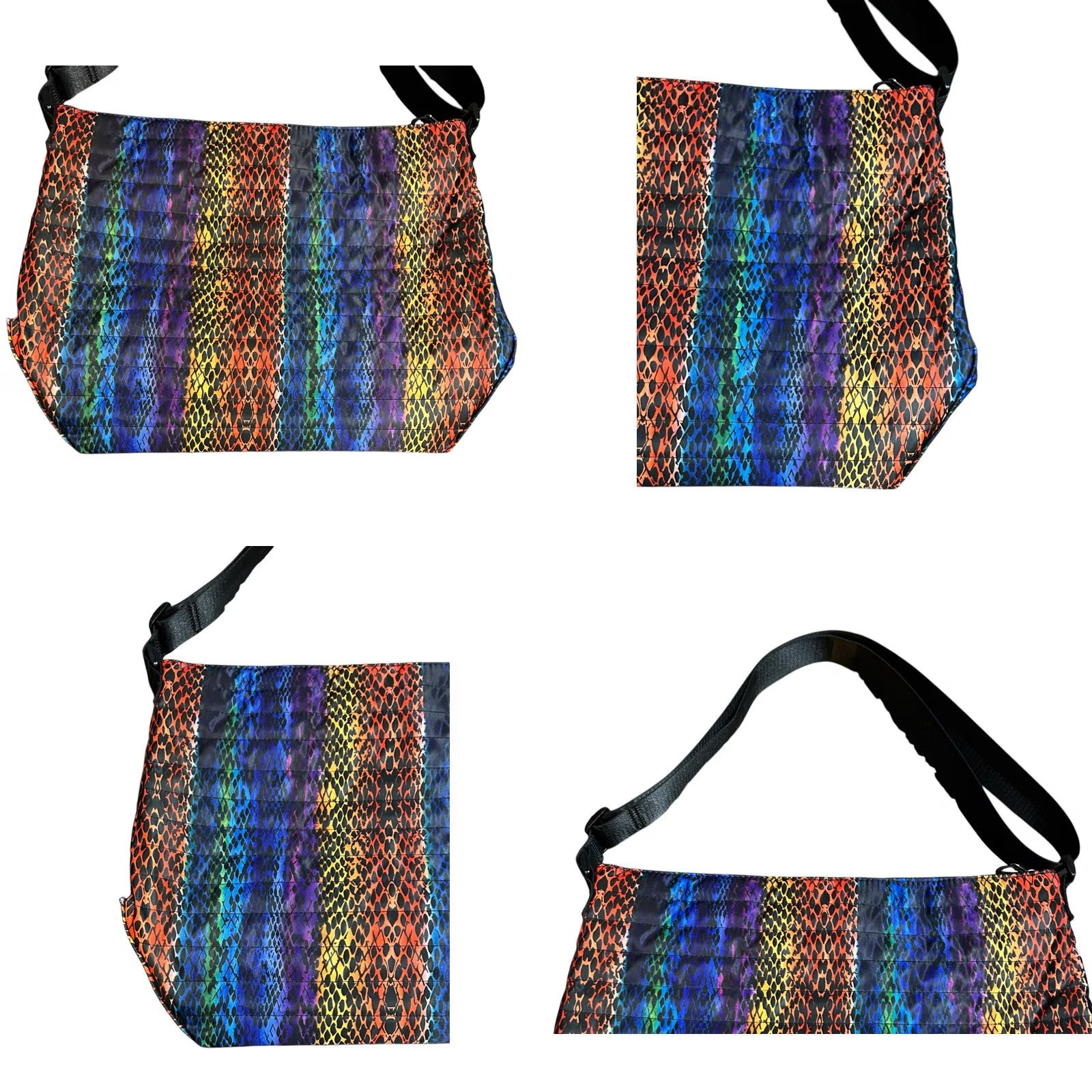 Vintage NWT Tahari Quilted Rainbow Snakeskin Print Recycled Shoulder Handbag Purse Women Size ONE SIZE - 10 Thumbnail