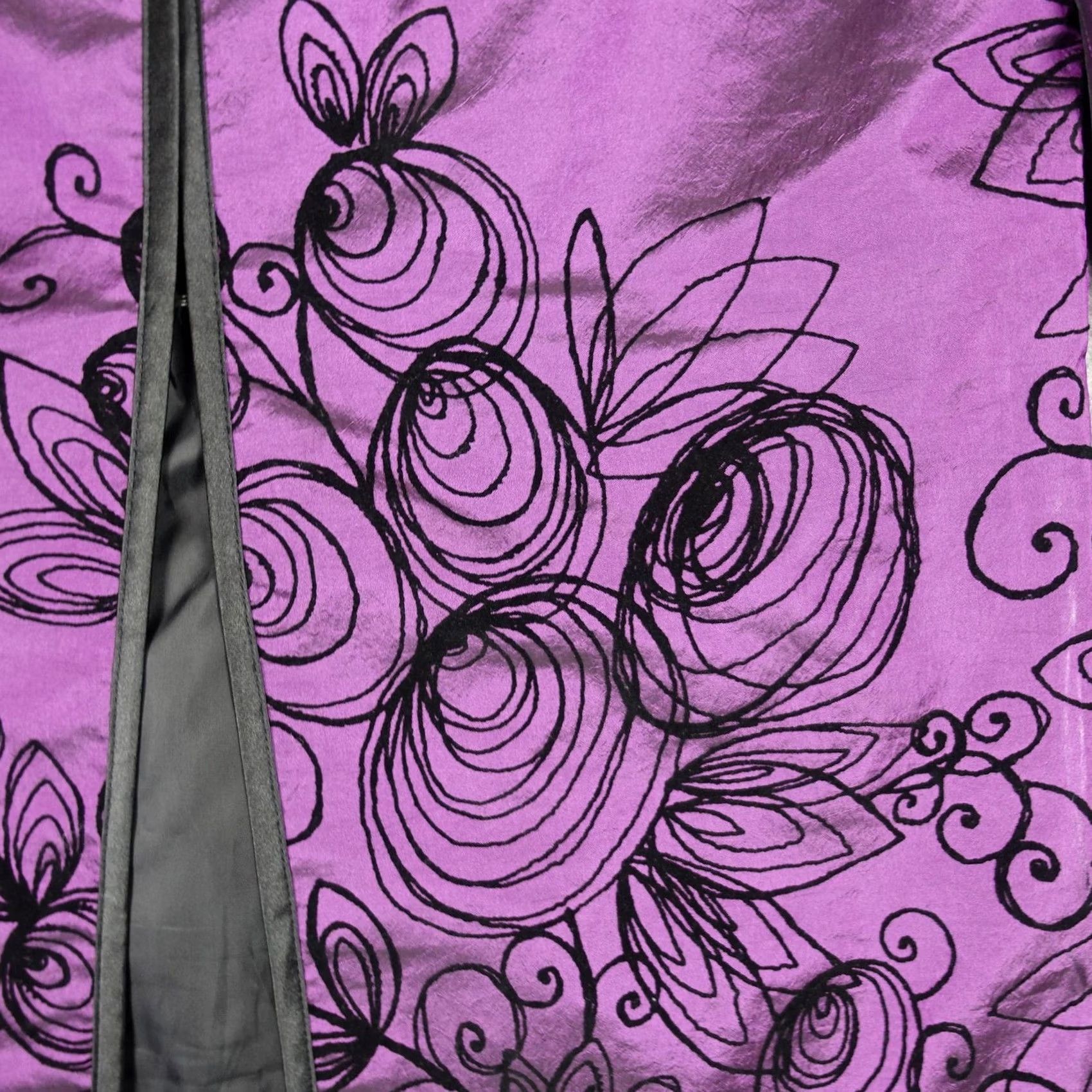 Laura Ashley VINTAGE Laura Ashley Jacket Womens Small Purple Floral Flocked Whimsygoth Dressy Jacket, Purple Floral, Laura Ashley, Regular, S, Womens Size S / US 4 / IT 40 - 7 Thumbnail