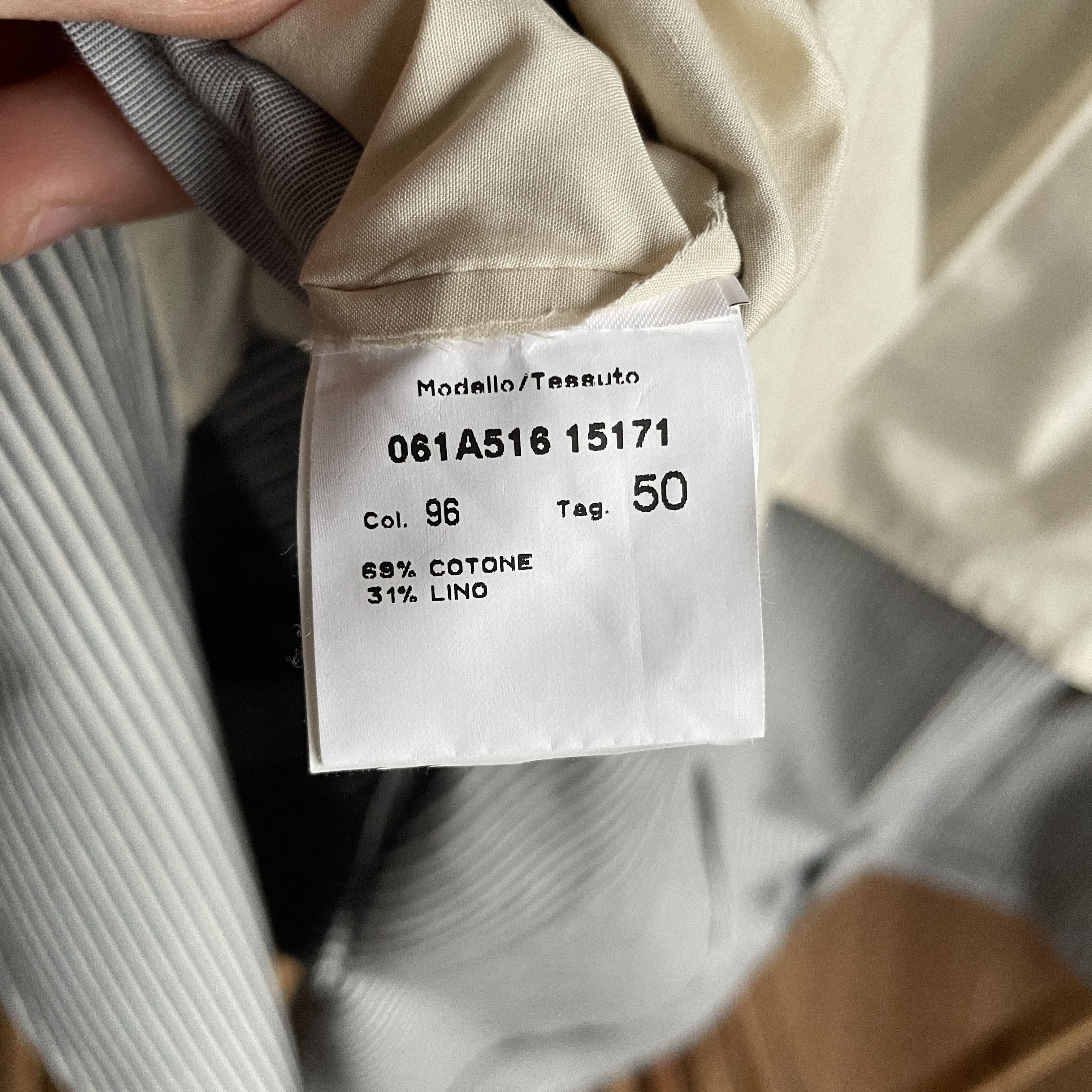 Paoloni Paoloni Cotton/Linen Half Lined Striped Gray Blazer Size 40R - 7 Thumbnail