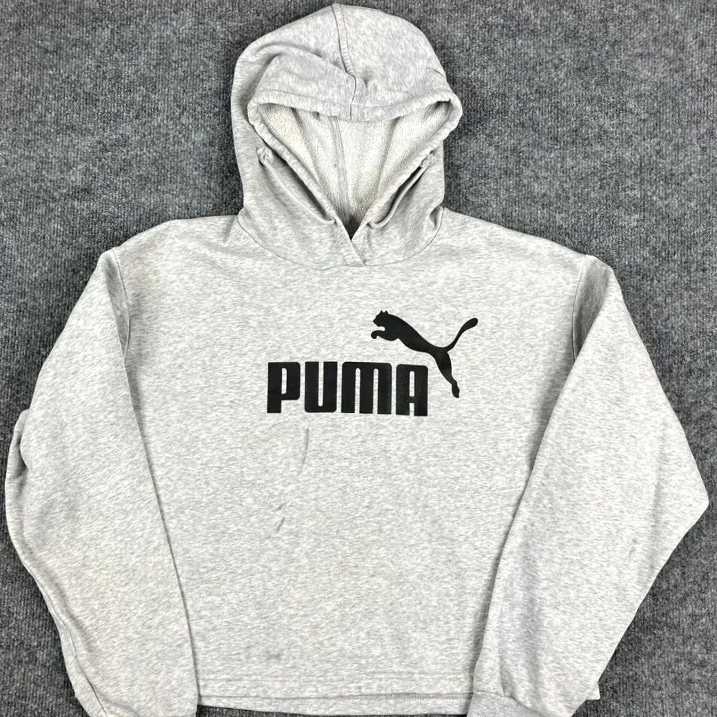 Puma Puma Hoodie Pullover Womens XL Gray Cropped Fleece Sweatshirt Athleisure Size XL / US 12-14 / IT 48-50 - 2 Thumbnail