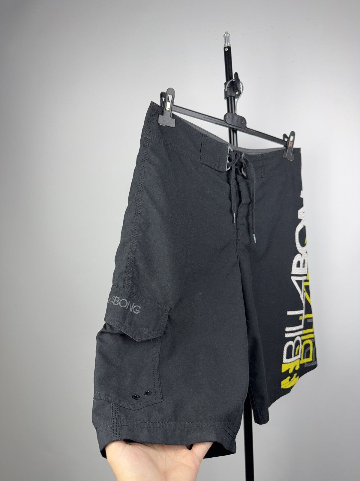 Billabong Retro Y2K 00s Billabong Black Logo Surf Board Shorts sz 32 Size US 32 / EU 48 - 2 Thumbnail