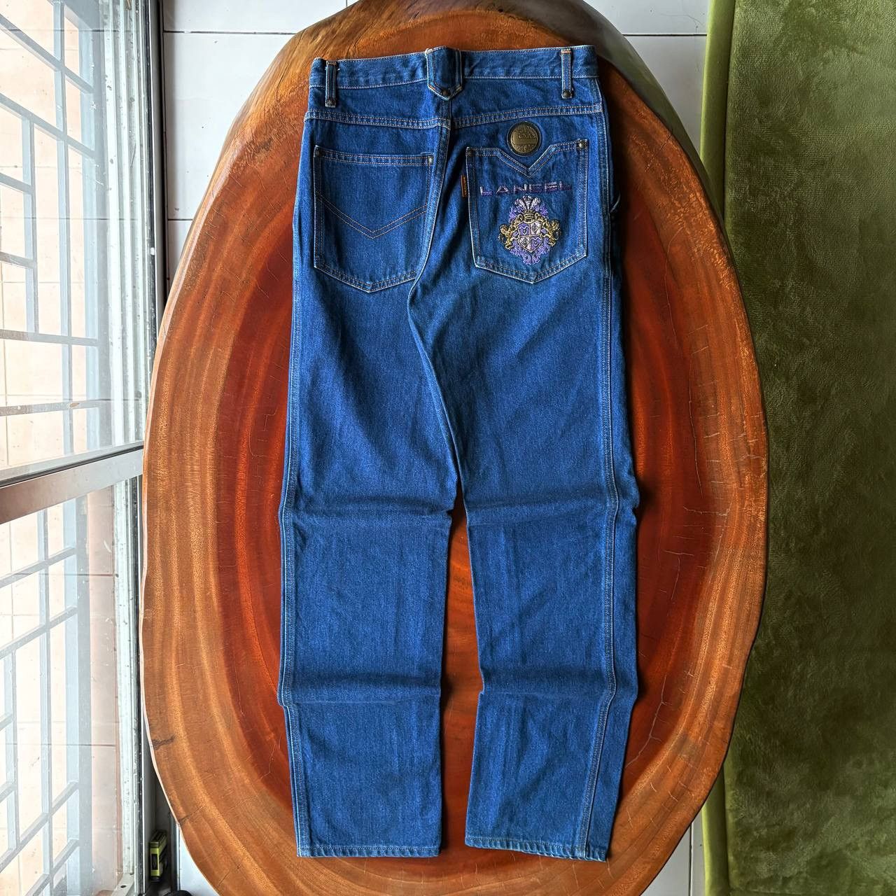 Lancel Vintage 90’s Lancel Paris Jeans with Purple Gold Embroidery Size US 28 / EU 44 - 1 Thumbnail
