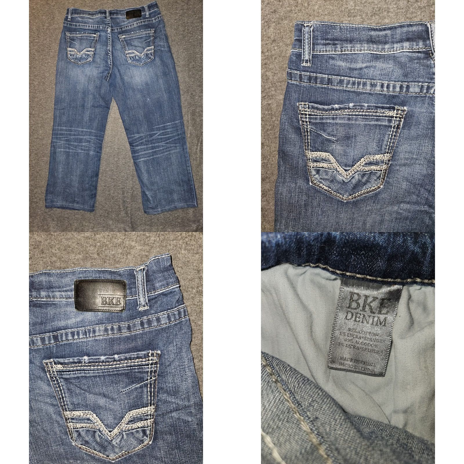 Vintage BKE Seth Jeans Men 36S Straight Leg Blue Denim Stretch Embroidered Preppy Size US 36 / EU 52 - 8 Thumbnail