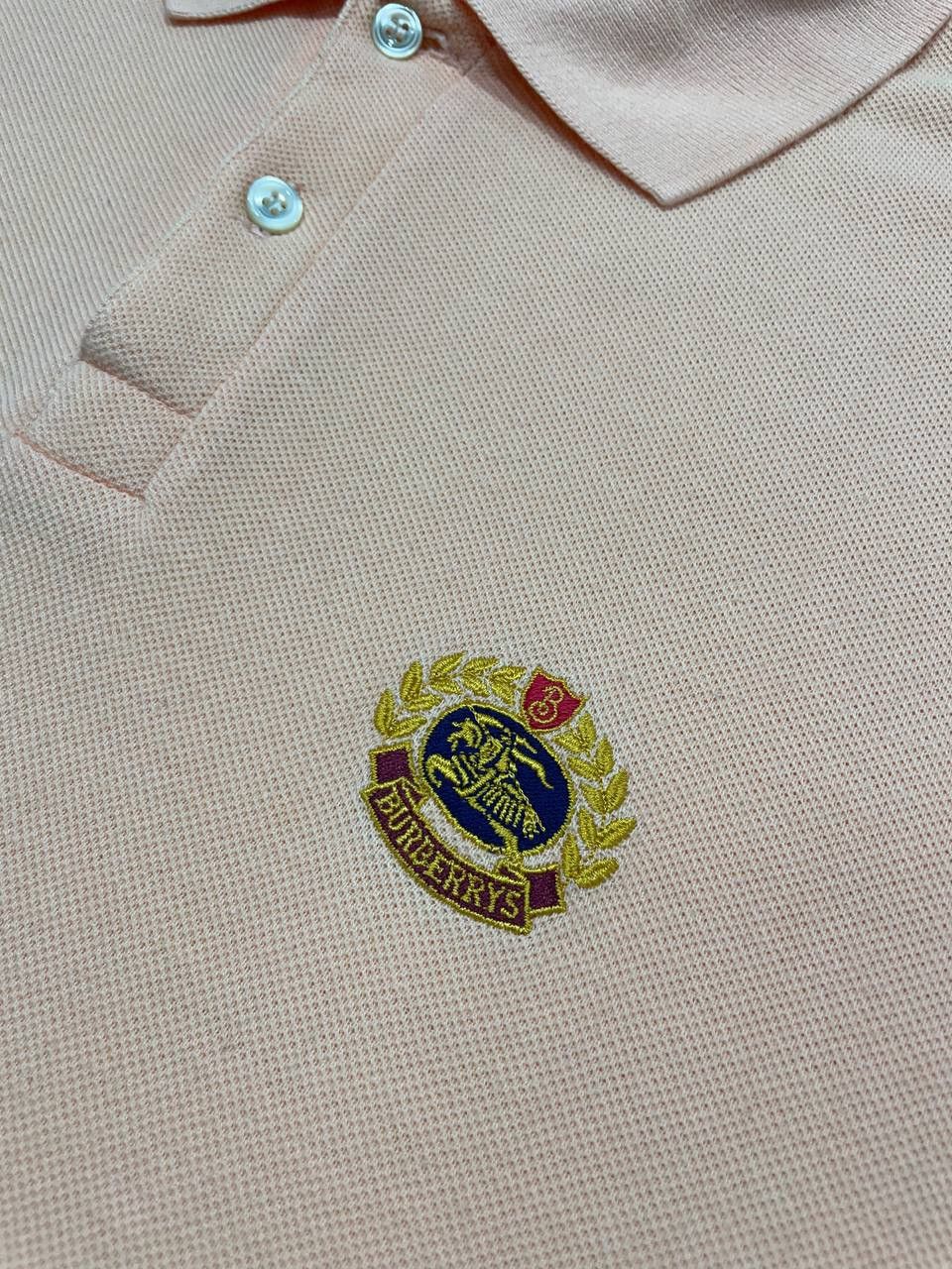 Burberry Vintage Burberrys Polo Shirt 90s Peach Size US XL / EU 56 / 4 - 5 Thumbnail