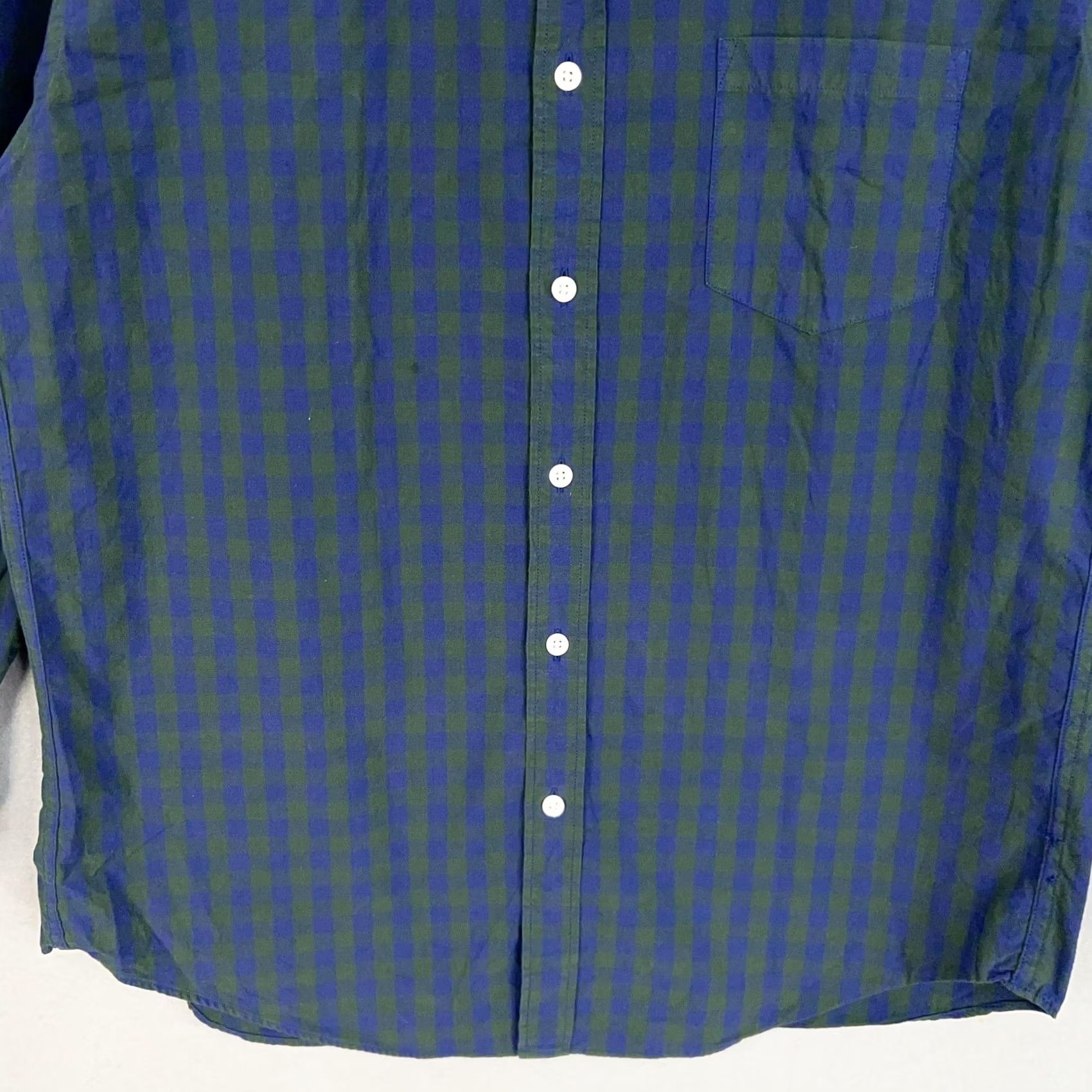 J.Crew J.CREW Shirt Mens Large Blue Green Gingham Plaid Button-Down Collar Pocket Casual Preppy Size US L / EU 52-54 / 3 - 3 Thumbnail