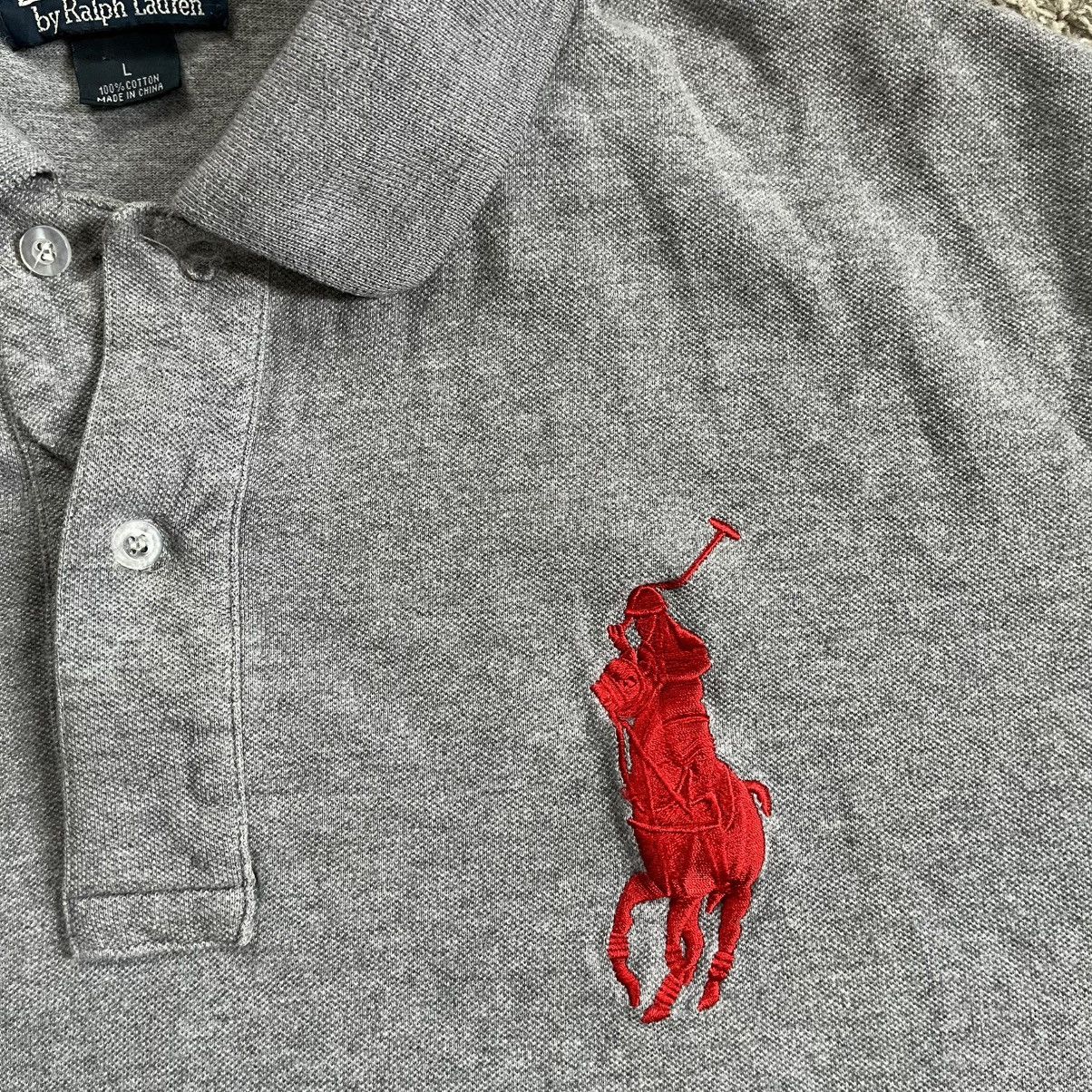 Polo Ralph Lauren 🔴Polo Ralph Lauren Shirt Size Large Gray Red Big Polo Size US L / EU 52-54 / 3 - 4 Thumbnail