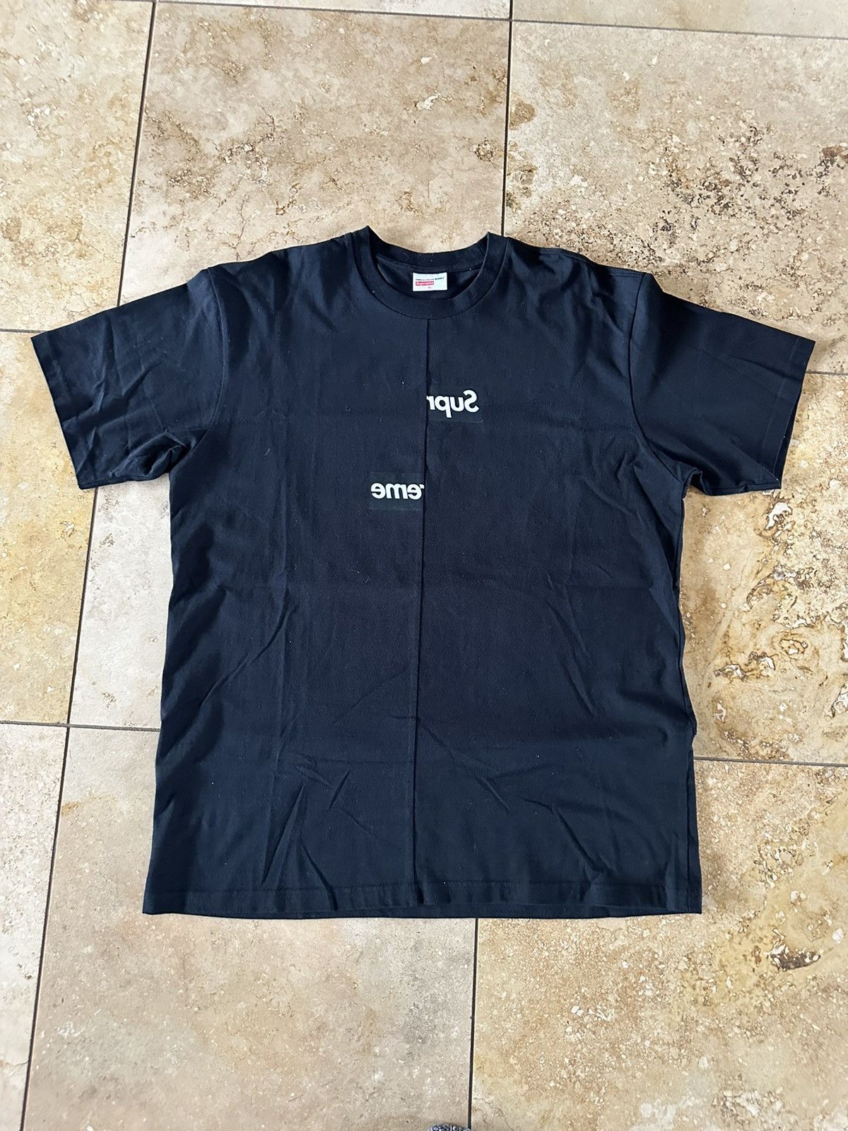 Supreme Supreme Commè Des Garçons Split Box Logo Tee | Grailed