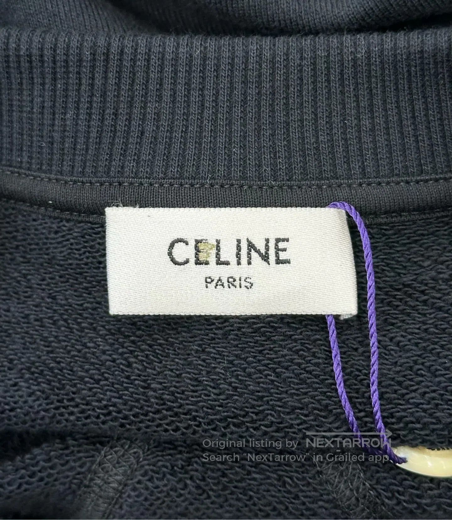 Celine CELINE Black Striped Letter Logo Long-sleeve Hoodie| Size US S / EU 44-46 / 1 - 3 Thumbnail