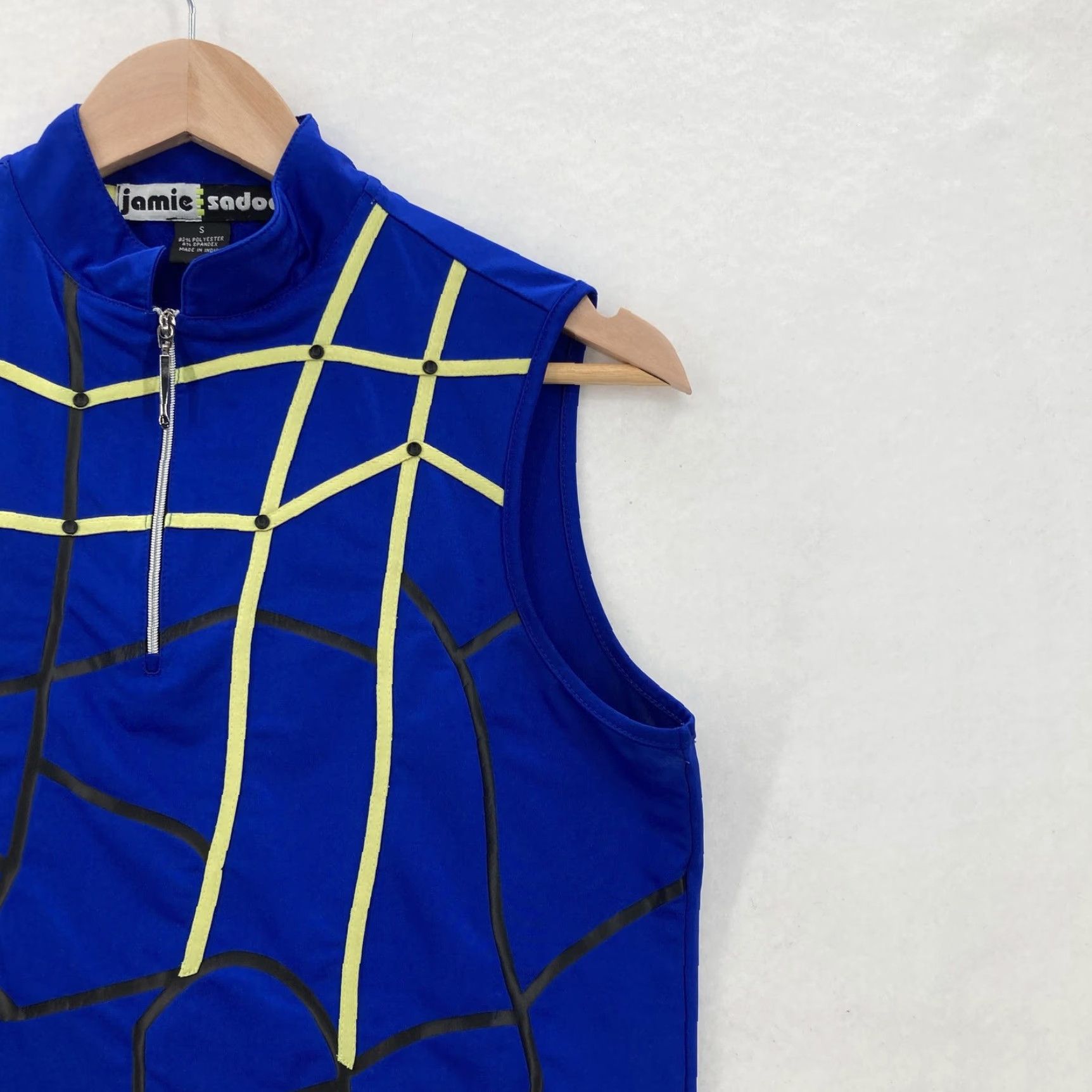 Vintage Jamie Sadock Shirt Womens S Royal Blue Sleeveless Quarter Zip Mock Neck Golf Size S / US 4 / IT 40 - 2 Thumbnail