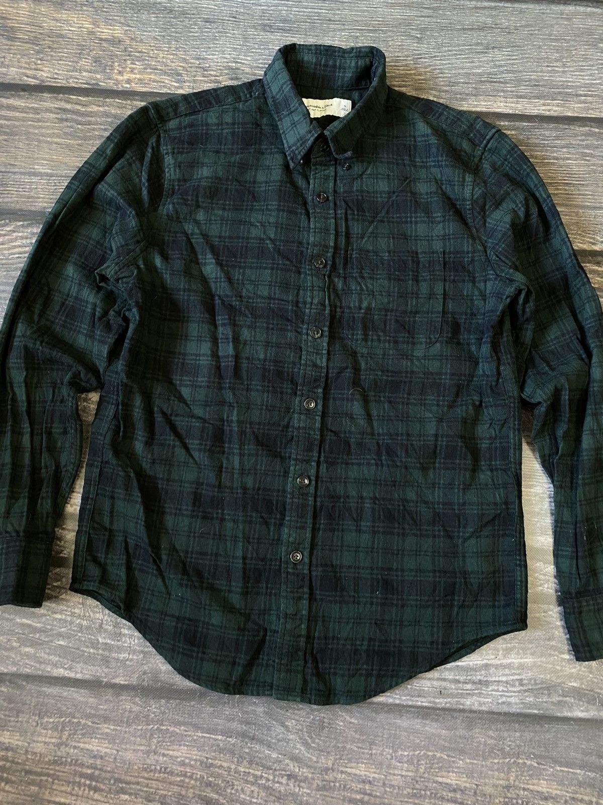 Abercrombie & Fitch Abercrombie Fitch Dark Flannel Shirt Size US S / EU 44-46 / 1 - 2 Thumbnail