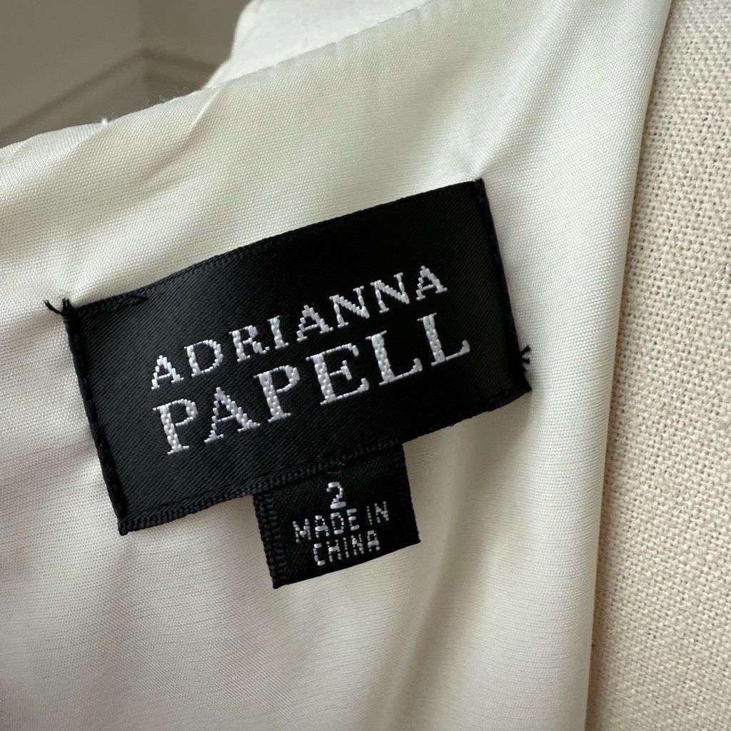 Other NWT Adriana Papell Ivory Semi Ruffle Sheath Dress $138 2 Size XS / US 0-2 / IT 36-38 - 5 Thumbnail