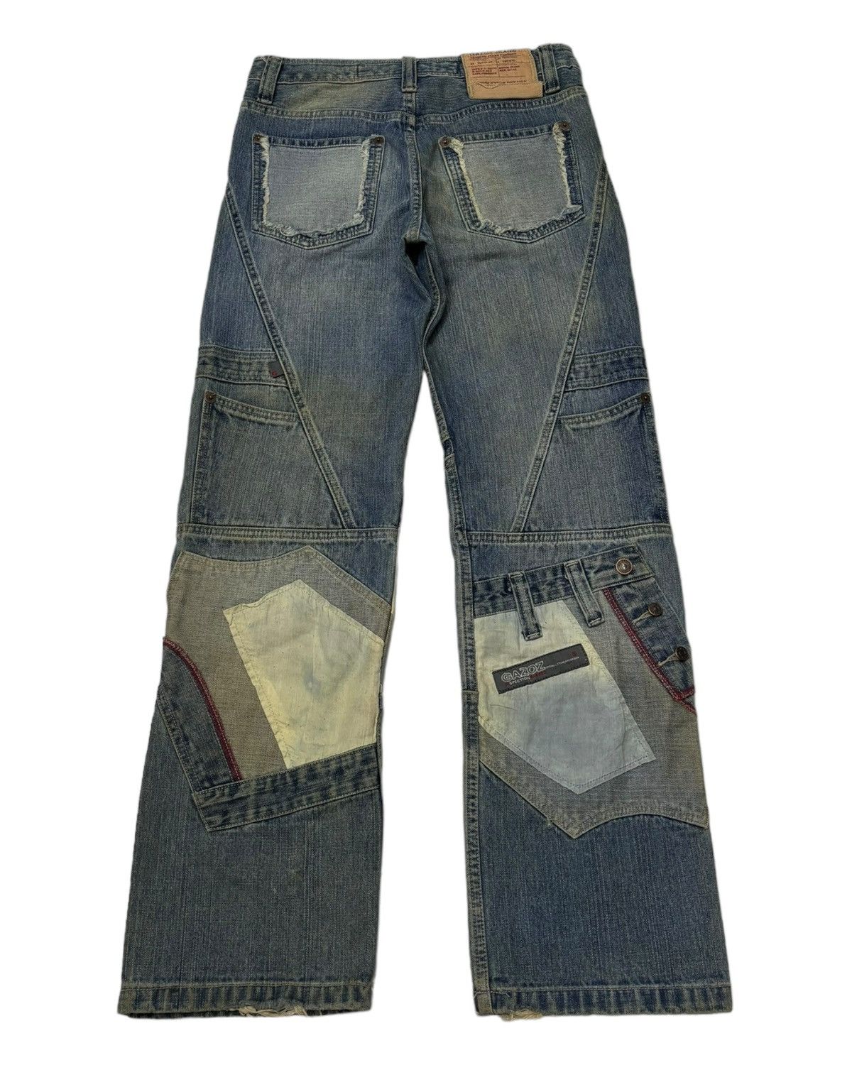 14th Addiction RECONSTUCTED MULTI POCKET DENIM PATCHWORK GAZOZ JEANS HYPE Size US 32 / EU 48 - 2 Thumbnail
