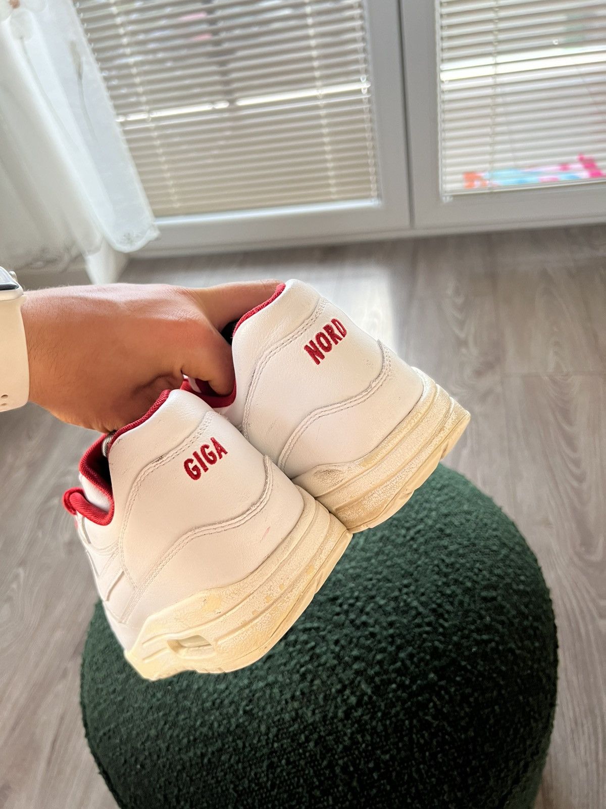Nike ‼️Rare Nike ID Air Max 1 White/Red “Giga Nord” Sneakers‼️ Size US 9.5 / EU 42-43 - 11 Thumbnail