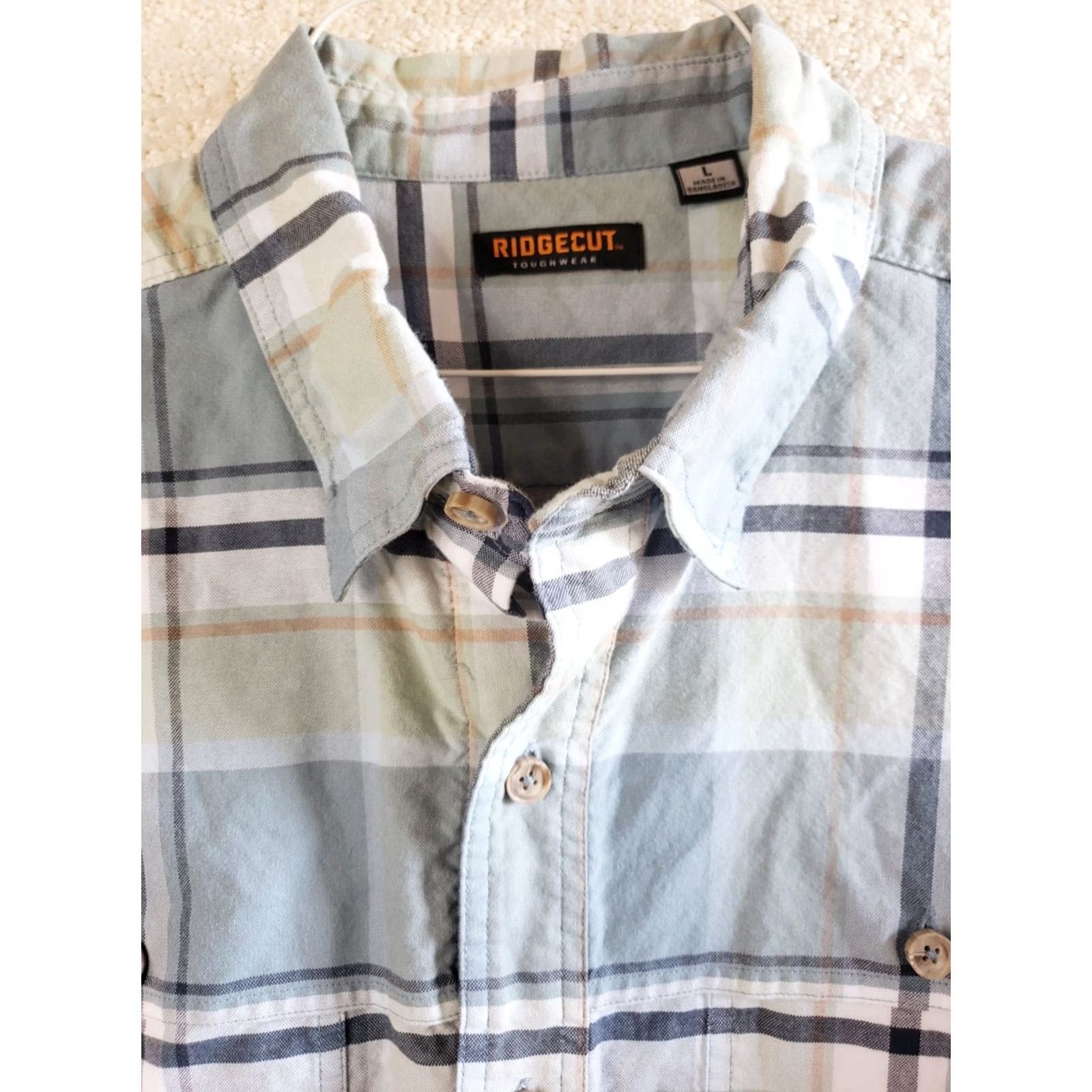 Vintage Ridgecut Toughwear Shirt Men L Green Blue Plaid Button Up Short Sleeve Size US L / EU 52-54 / 3 - 3 Thumbnail
