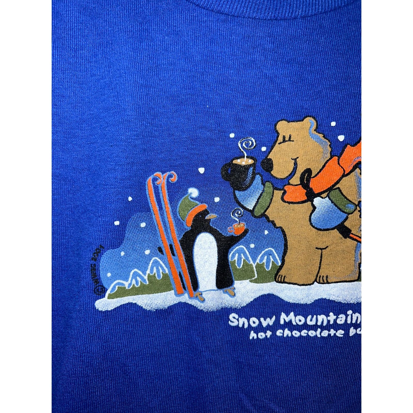Jerzees 90s Youth Snow Mountain Hot Chocolate Buddies Shirt Kid's XS Size XS / US 0-2 / IT 36-38 - 3 Thumbnail