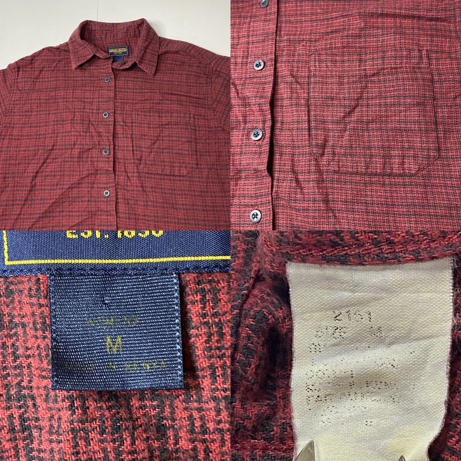 Vintage VTG Woolrich John Rich and Bros Button-Up Shirt Mens M Plaid Red Woolrich Wool 100% Cotton Flannel Button-Down Classic Fall Winter All Seasons Pockets Size US M / EU 48-50 / 2 - 8 Thumbnail