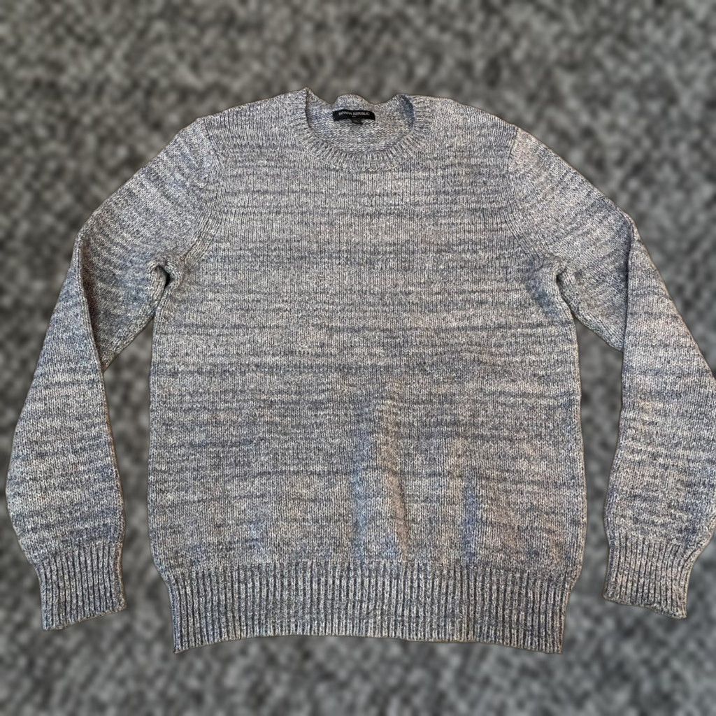 Banana Republic Banana Republic Sweater Mens Medium Marled Crewneck Pullover Grey Wool Blend Size US M / EU 48-50 / 2 - 1 Thumbnail
