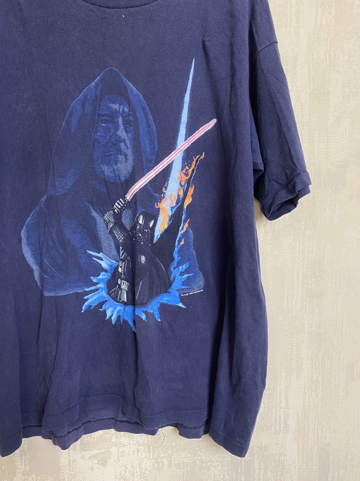Star Wars 🔥 Star Wars 1996 Obi Wan Darth Vader Lucasfilm T Shirt Movie Size US XL / EU 56 / 4 - 2 Thumbnail