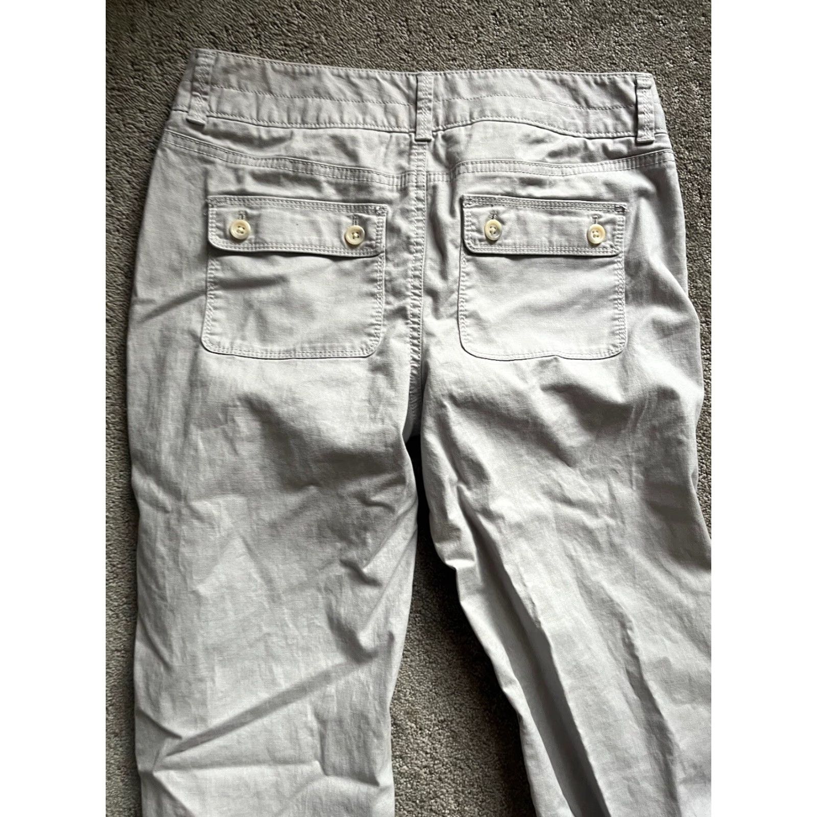 Banana Republic Banana Republic Pants Womens 4 Gray Cropped Straight Chino Casual City Preppy Cotton Spandex Mid 8.5-10.5 in 25 in Inseam Womens Size 27" / US 4 / IT 40 - 5 Thumbnail