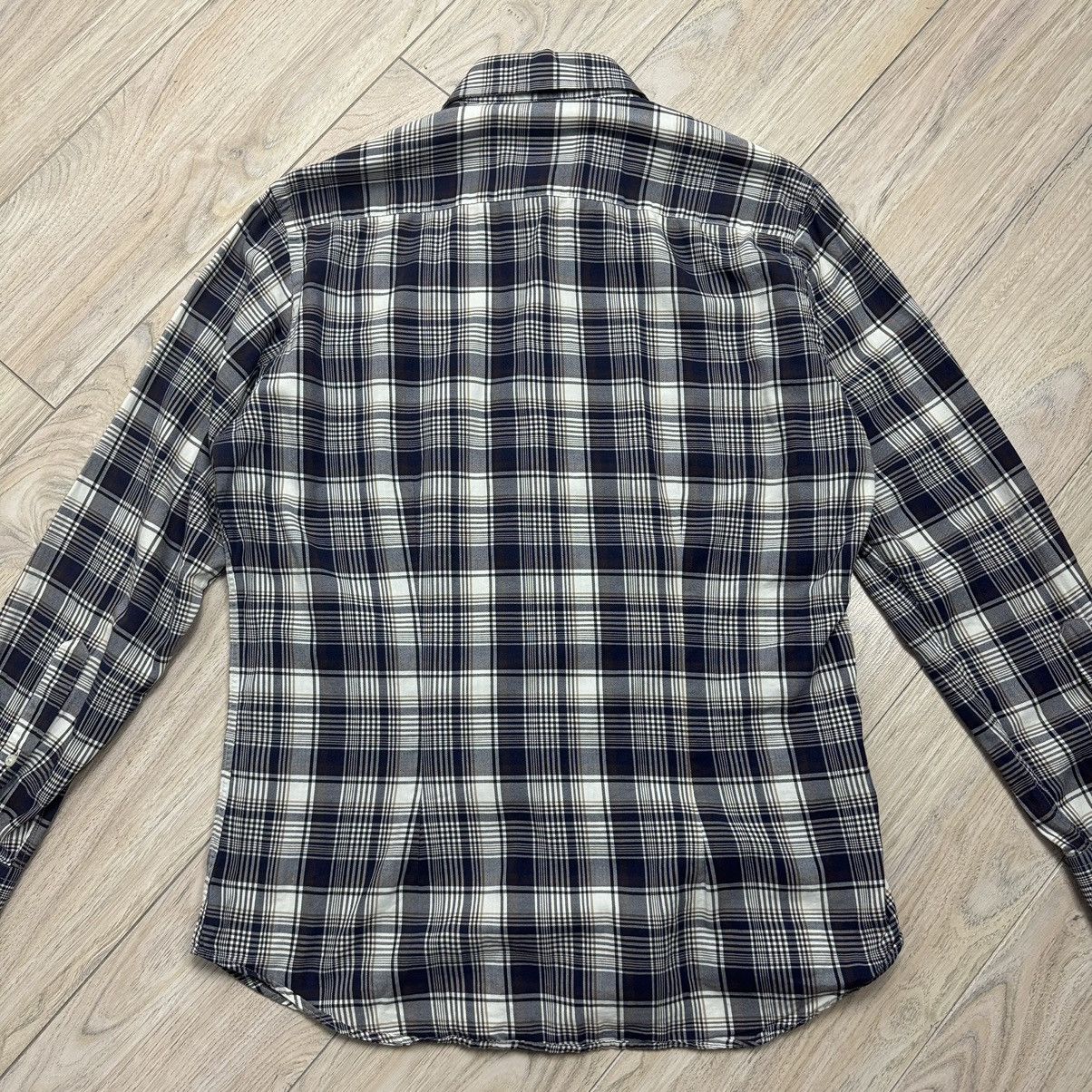 Designer Essential Fred Perry Navy Checkered Slim Fit Button Up Shirt Size US M / EU 48-50 / 2 - 13 Thumbnail
