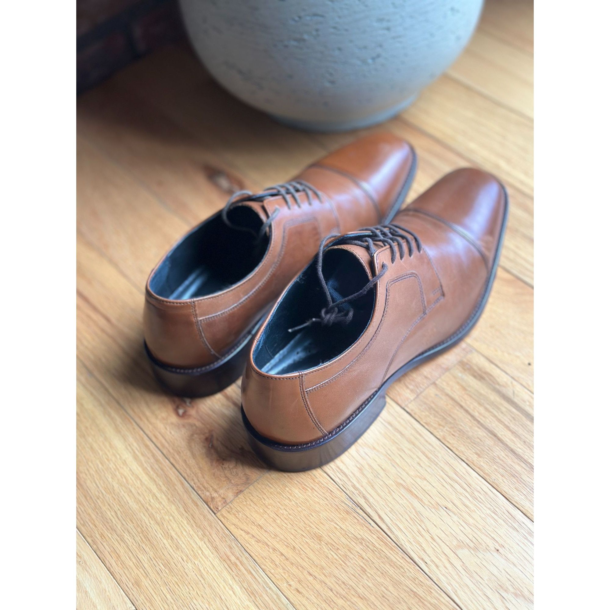 Johnston & Murphy MEN’S JOHNSTON & MURPHY DRESS SHOES BROWN STRATTON CAP TOE 1 Size US 12 / EU 45 - 7 Thumbnail