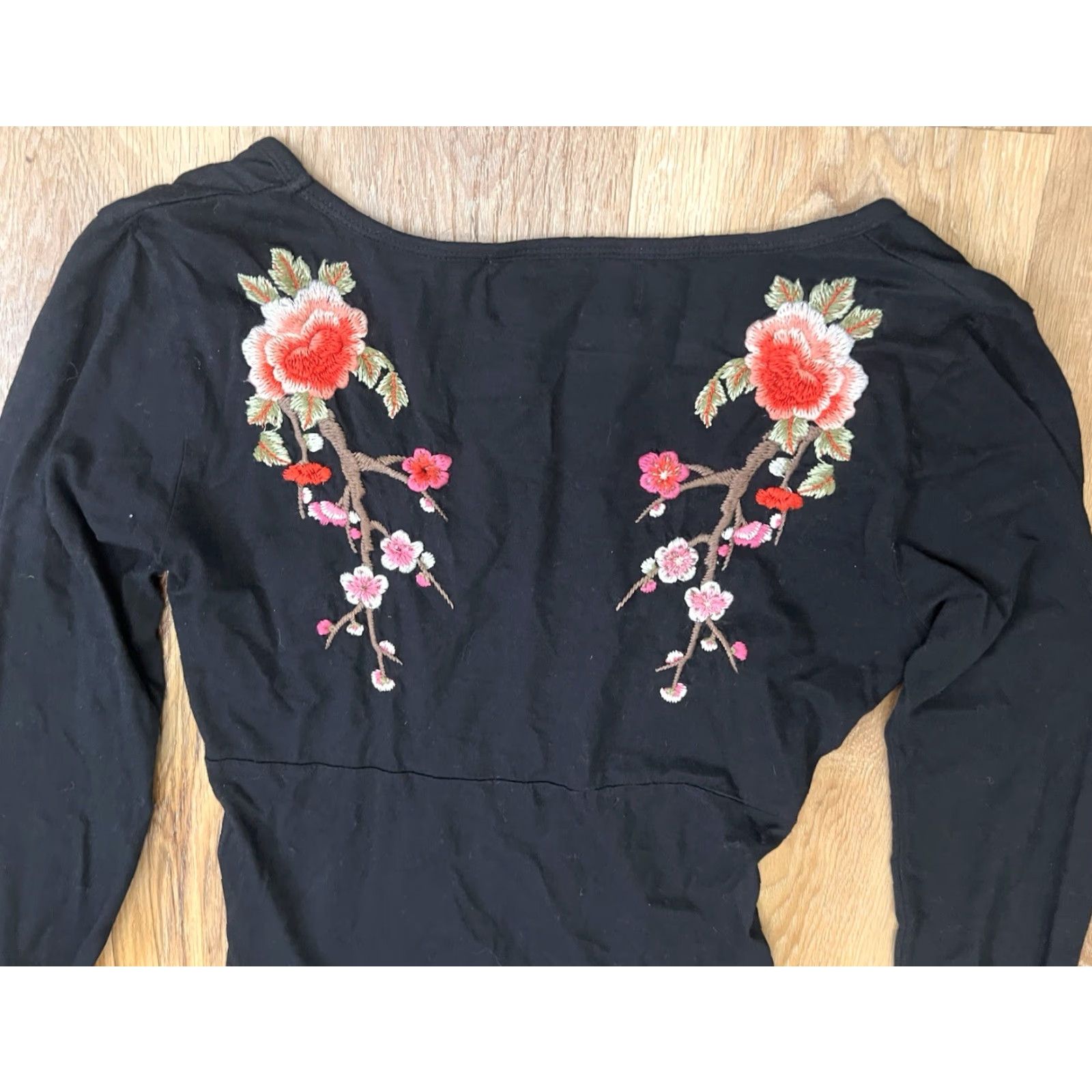 Johnny Was Johnny Was LA JWLA Black Embroidered Floral Midi Dress S Floral Pattern Bohemian Rocker A-Line Long Sleeve Embroidered Cuffs Womens Size S / US 4 / IT 40 - 5 Thumbnail
