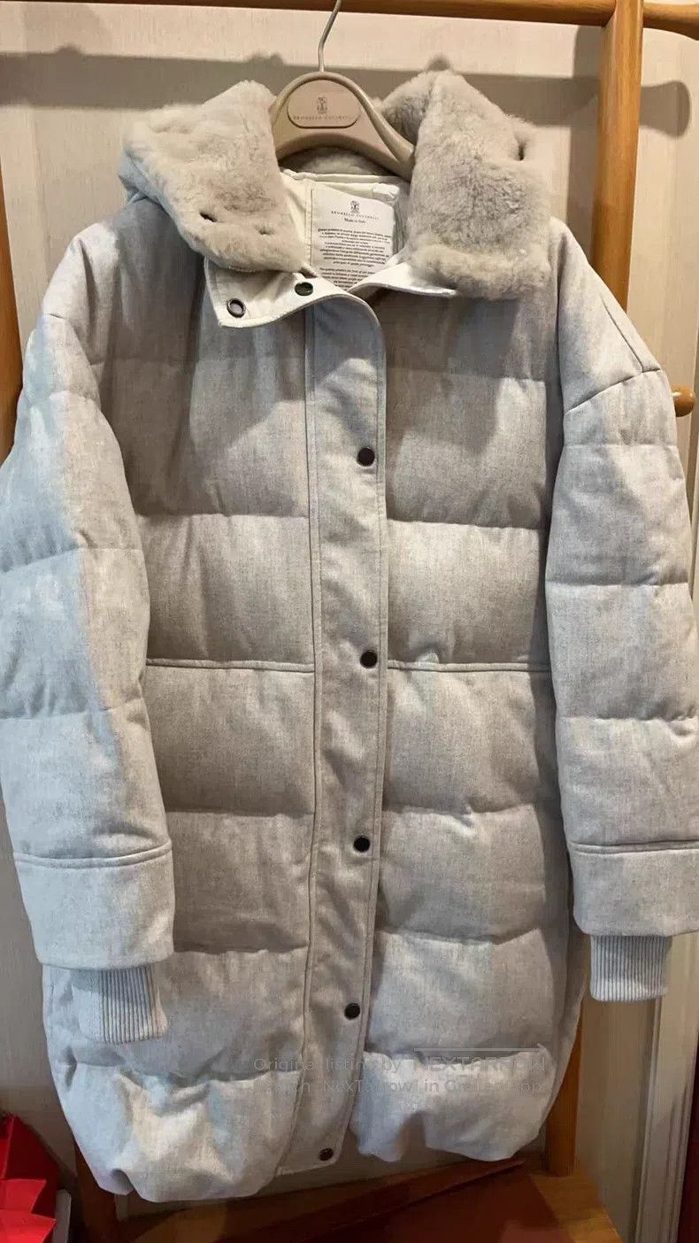 Brunello Cucinelli Brunello Cucinelli Light-Colored Fur Cashmere Down Jacket Size XS / US 0-2 / IT 36-38 - 2 Thumbnail