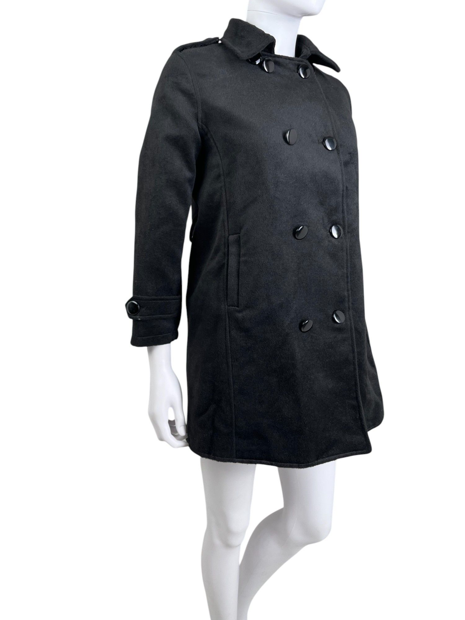 Ann Demeulemeester Double Breasted Wool Black Coat Size L / US 10 / IT 46 - 5 Thumbnail