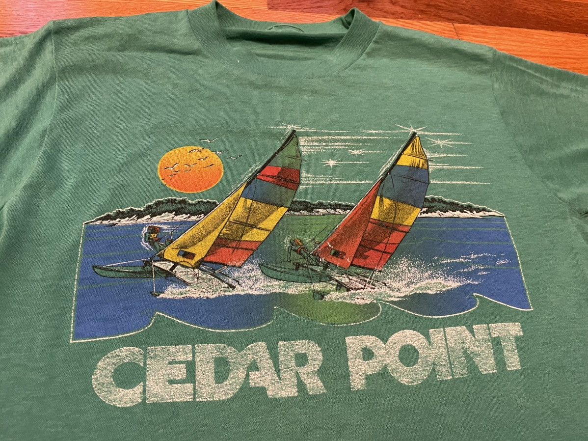 Vintage Vintage 80s Cedar Point Amusement Park T Shirt Size US S / EU 44-46 / 1 - 2 Thumbnail