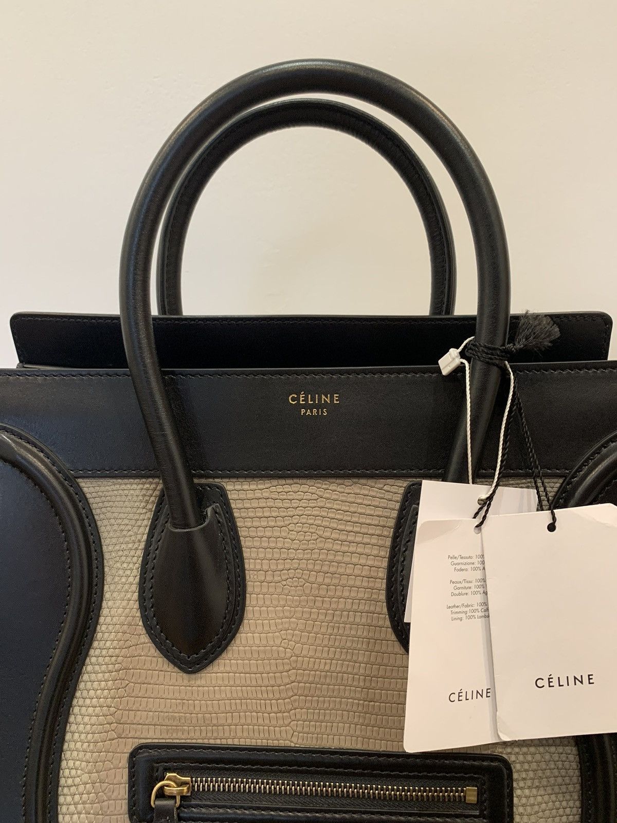 Celine Mini Luggage Leather and Lizard