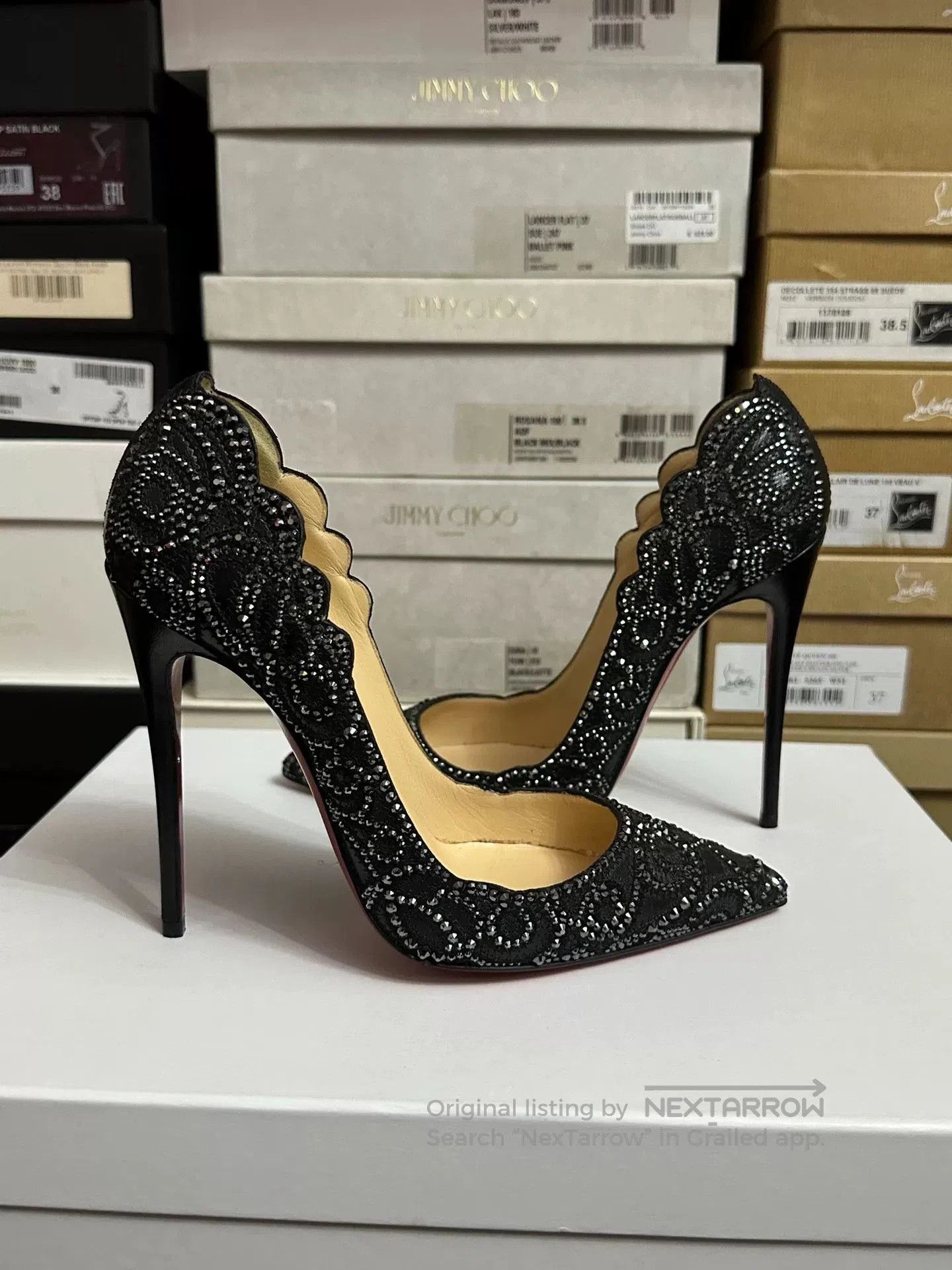 Christian Louboutin Christian Louboutin Limited Edition Black Diamond Heels. Size US 6 / IT 36 - 2 Thumbnail