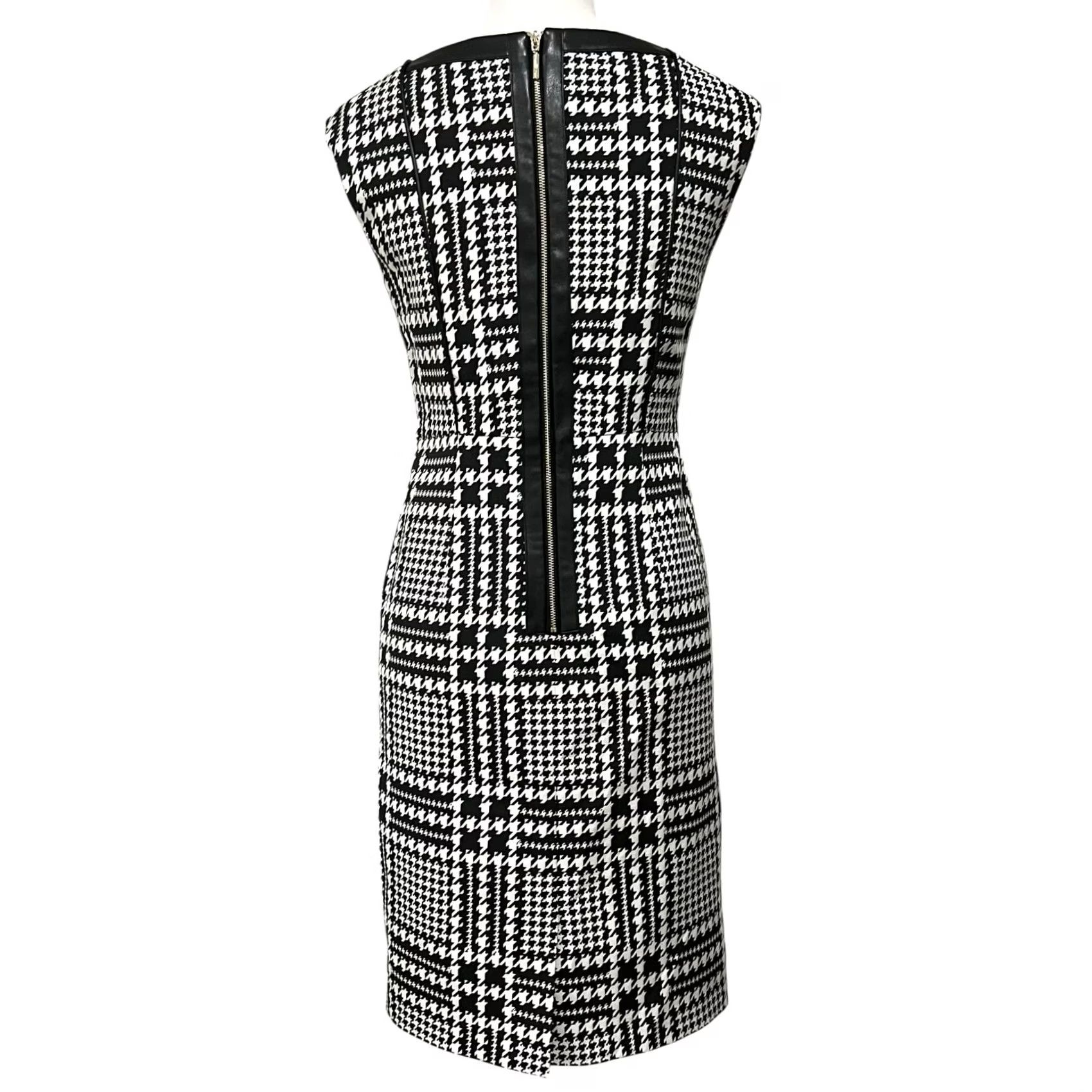Karl Lagerfeld Karl Lagerfeld Dress Black & White Houndstooth Sheath Sleeveless Women’s Size 2 Size XS / US 0-2 / IT 36-38 - 6 Thumbnail