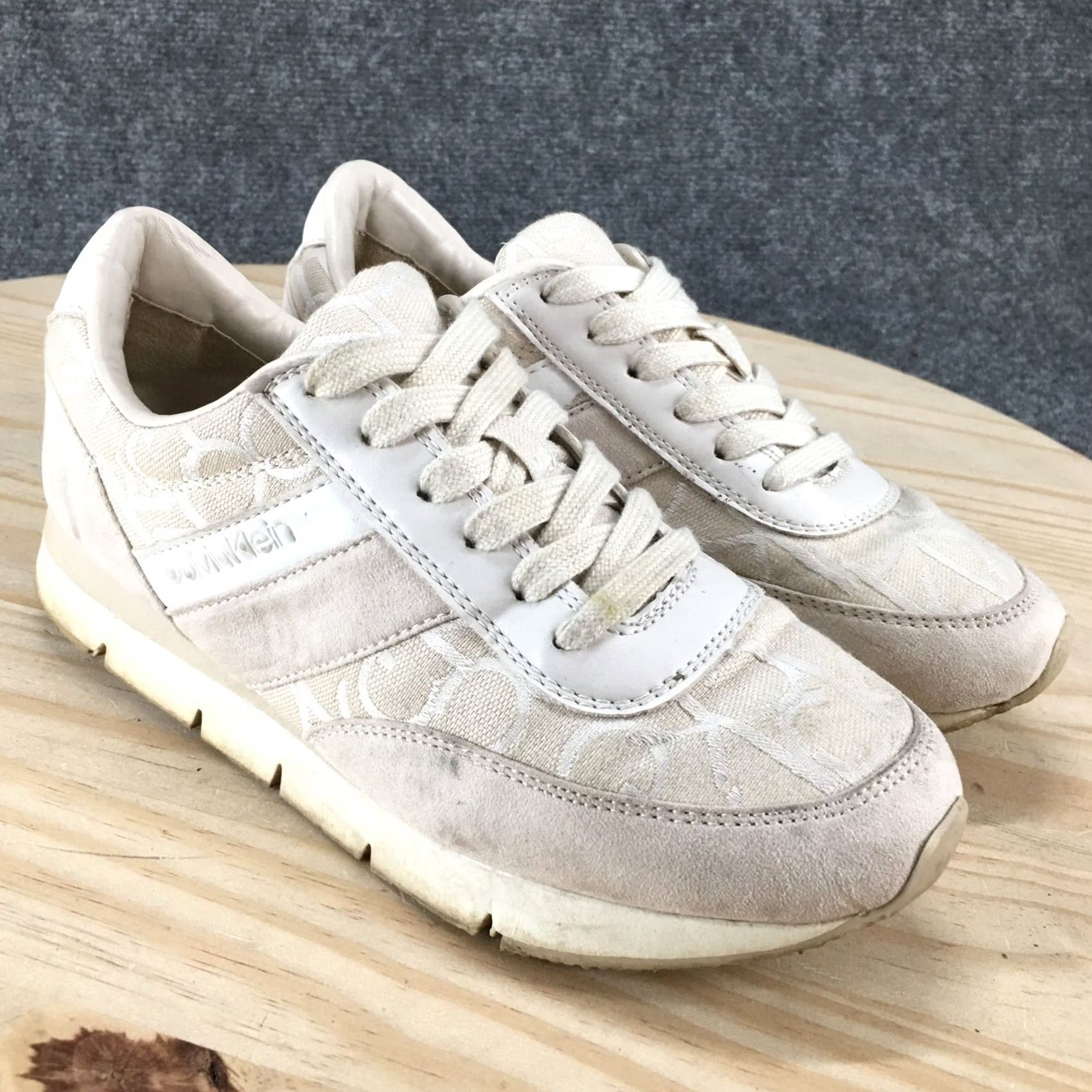 Calvin Klein Calvin Klein Women Shoes 7 Tea Sneakers White Lace Up Low Top Comfort Casual Size M / US 6-8 / IT 42-44 - 3 Thumbnail