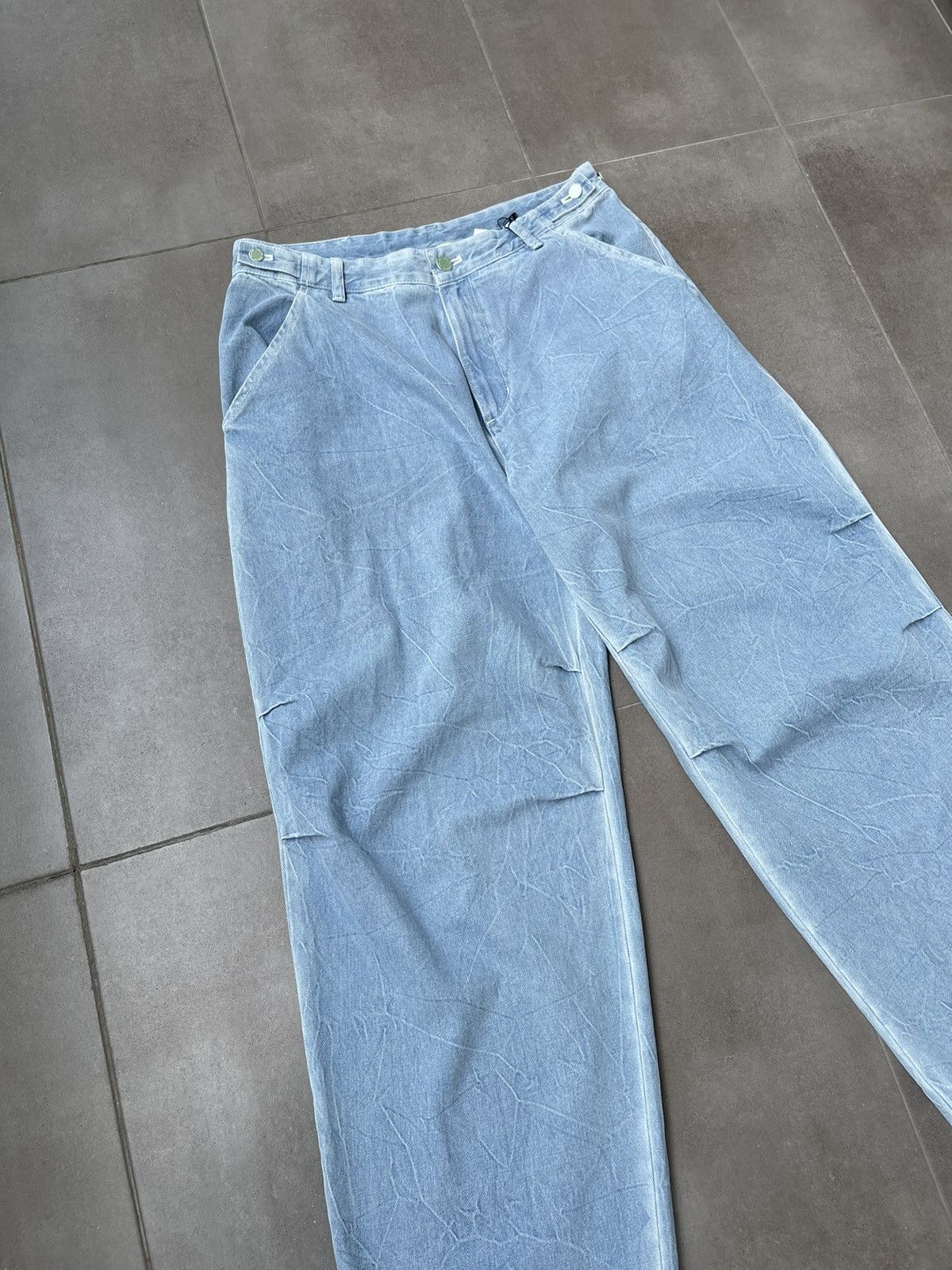 Solid Homme × Wooyoungmi !DS! SS23 Solid Homme Washed Indigo Denim Pants Size US 34 / EU 50 - 8 Thumbnail