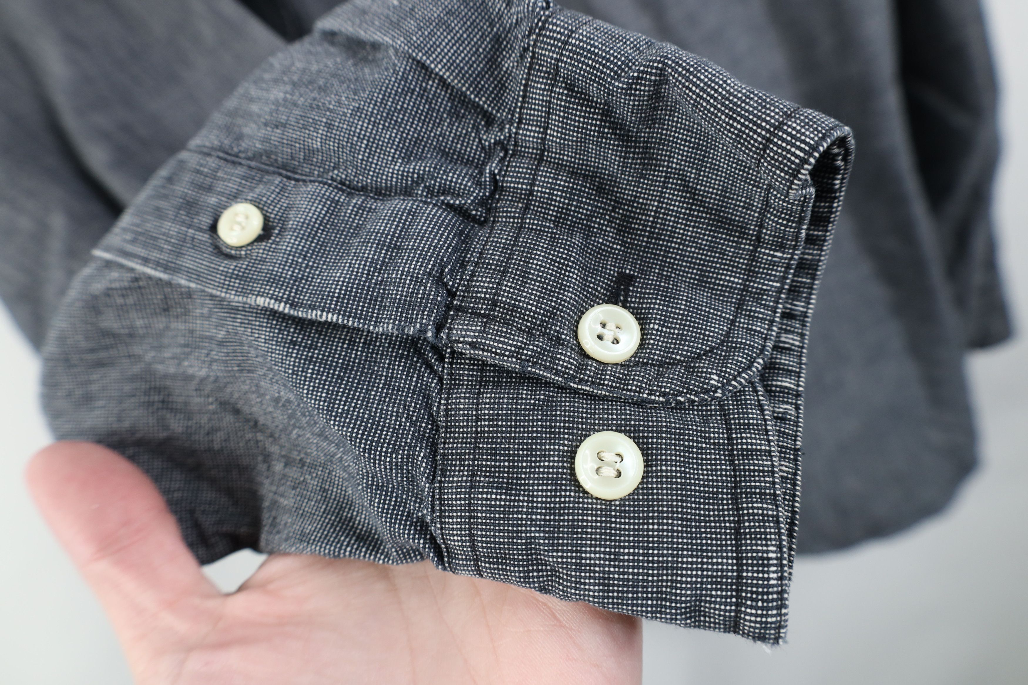 Vintage Vintage 90s Streetwear Big Pocket Band Collar Button Shirt Size US L / EU 52-54 / 3 - 7 Thumbnail