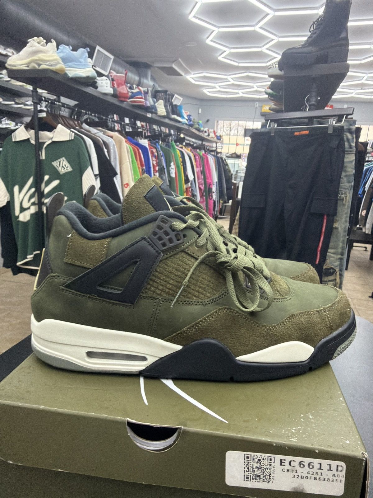 Jordan Brand Air Jordan 4 Craft ‘Olive’ Men’s Size 12 Pre-owned Sneakers Size US 12 / EU 45 - 17 Thumbnail