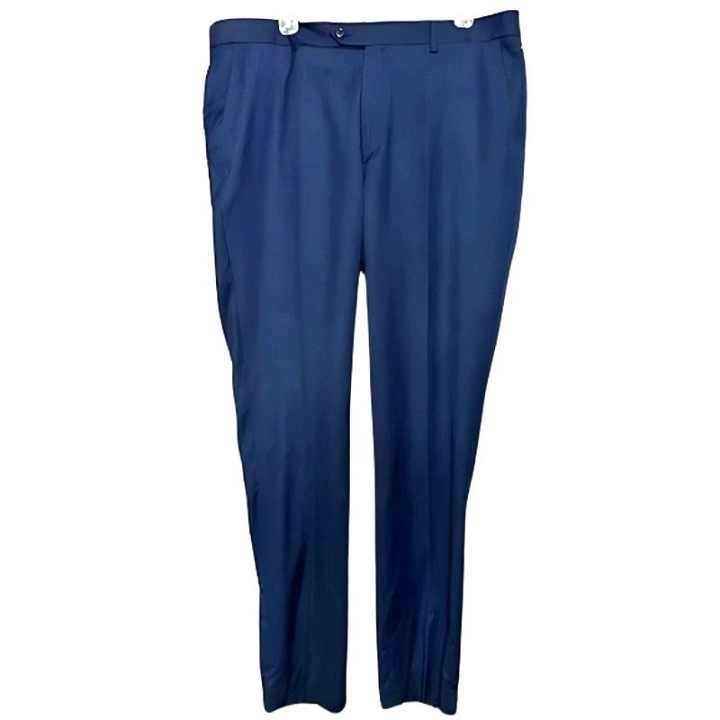Other ZNT18 Trouser Dress Pants Sleek Flat Front Blue 39X33 Size US 39 - 1 Thumbnail