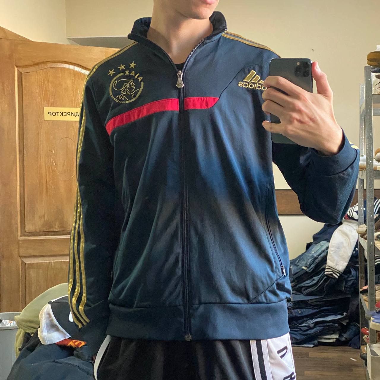 Adidas Adidas Ajax zip up Vintage Home soccer jersey boxy fit Size US M / EU 48-50 / 2 - 3 Thumbnail