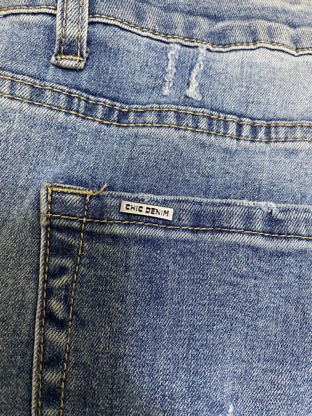 If Six Was Nine Punk Distressed Studded Jeans –Ripped Denim with Metal Rivet Size US 42 / EU 58 - 10 Thumbnail