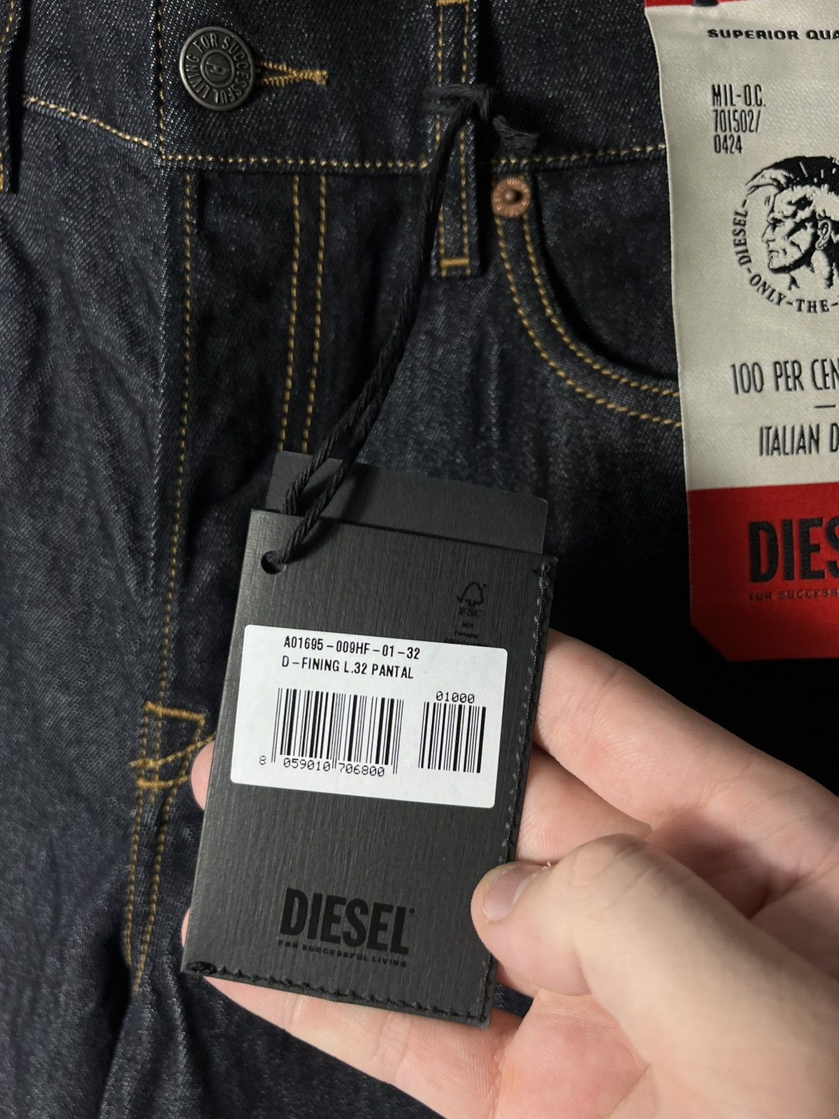Diesel Diesel Raw Tapered Fit Jeans 🇮🇹 Premium Dark Wash Denim Size US 32 / EU 48 - 10 Thumbnail