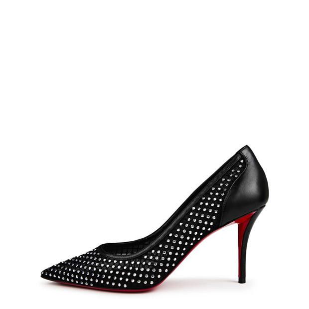Christian Louboutin Apostropha Mesh Strass 80mm Pumps Size US 7 / IT 37 - 3 Thumbnail