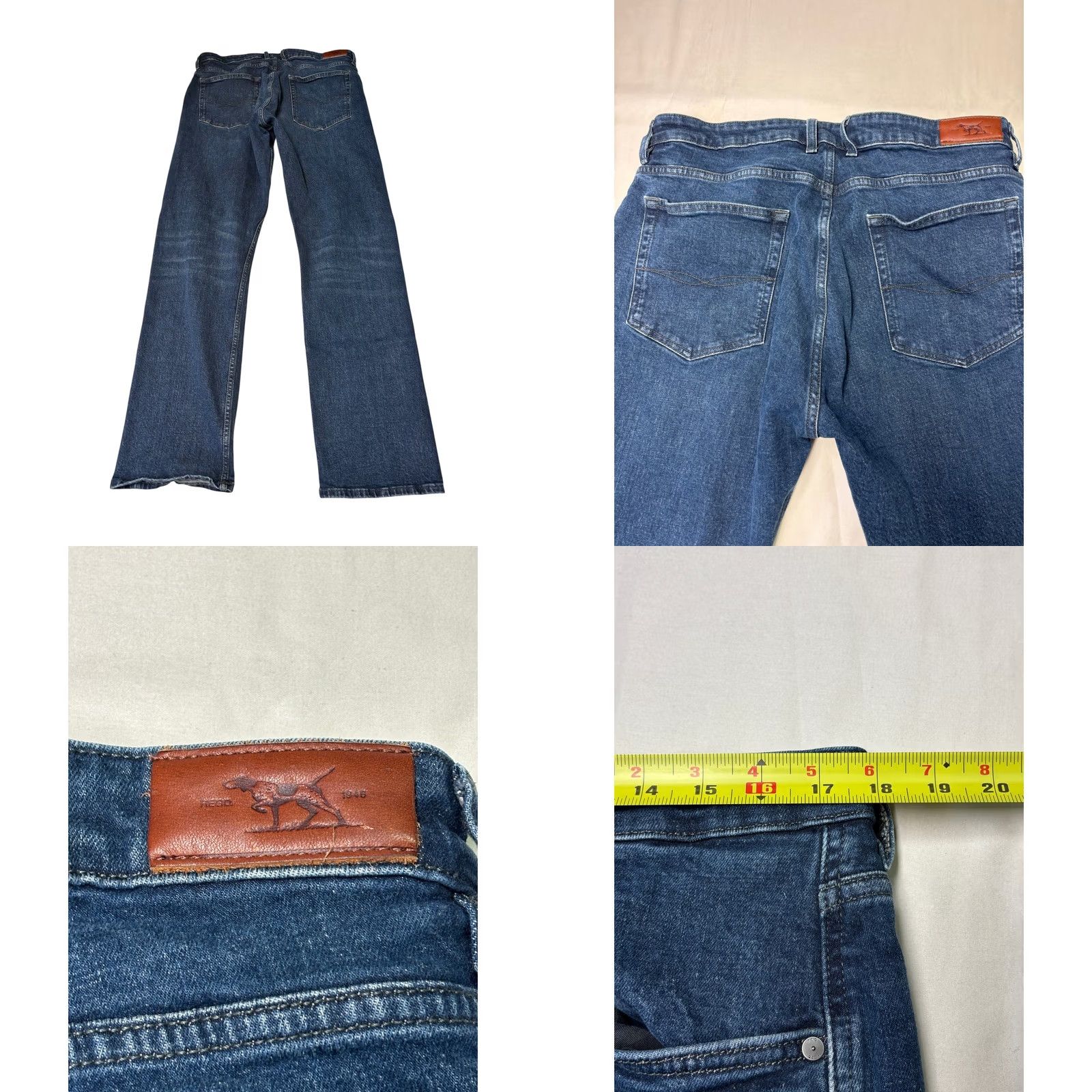 Rodd & Gunn Rodd & Gunn Jeans Mens 36R Dark Wash Blue Straight Leg Relaxed Stretch Denim 5-Pocket Inseam 32 Size US 36 / EU 52 - 8 Thumbnail