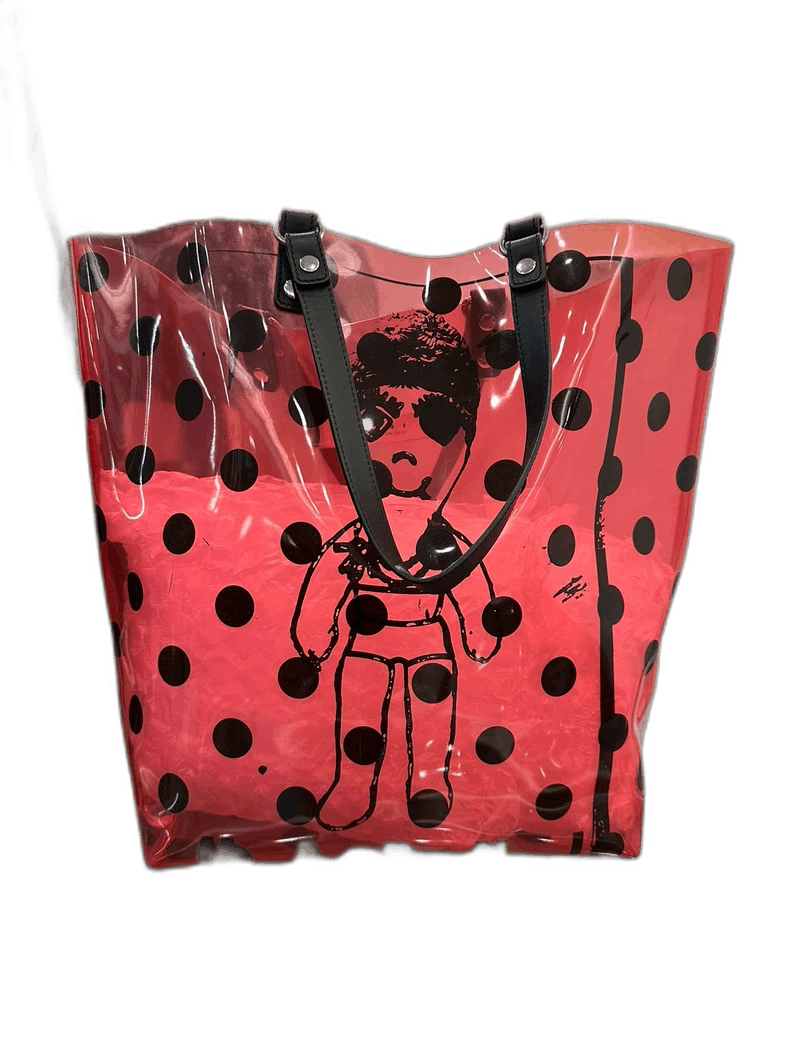 Marni Black Dot Transparent Pink Tote Bag, Men's