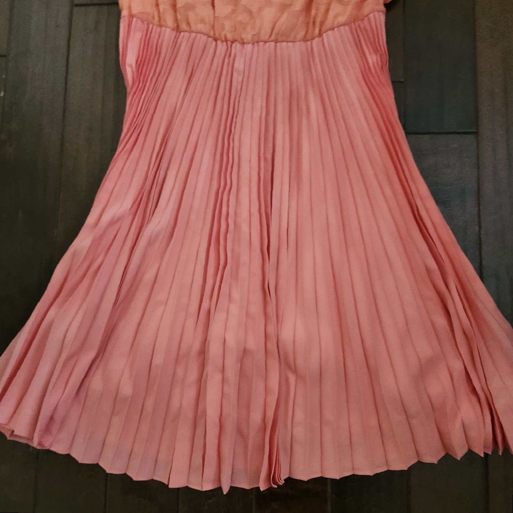 Vintage VINTAGE Lane Bryant Coral Lace Pleated Dress Womens 18/20 Midi Size XXL / US 16-18 / IT 52-54 - 7 Thumbnail