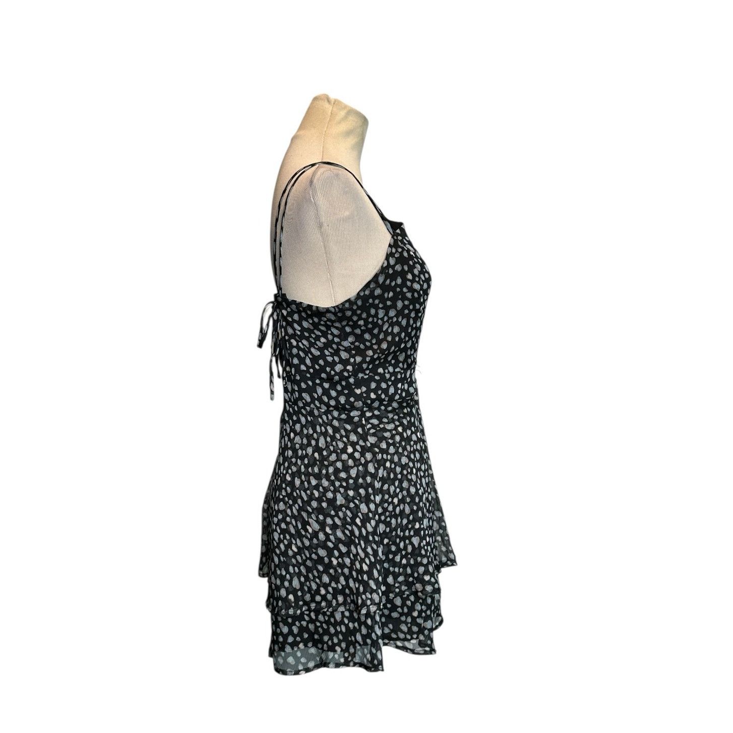 Anthropologie Le Lis black gray print ruffled romper size Large Size L / US 10 / IT 46 - 6 Thumbnail