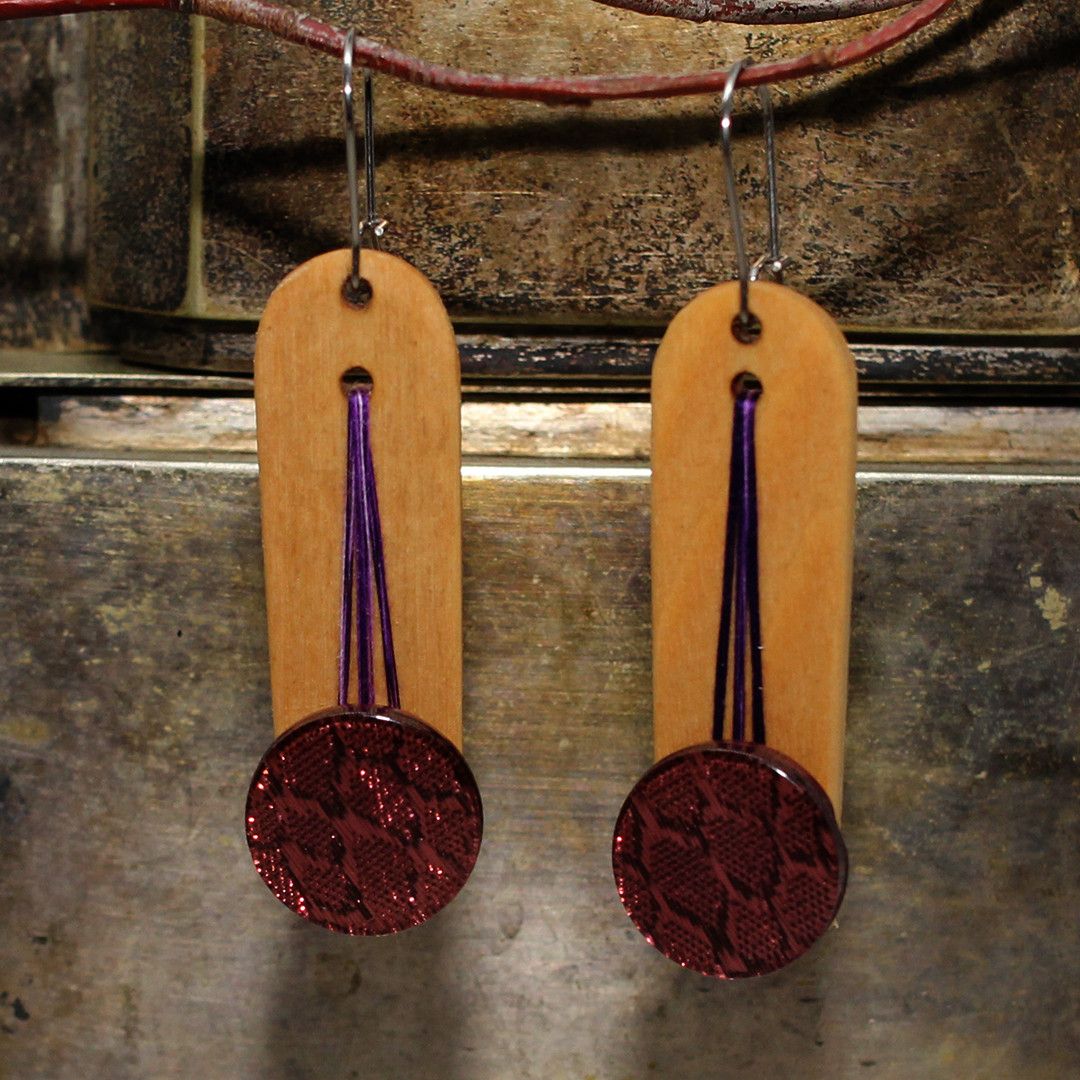 Designer Wooden Earrings | Handmade in Berlin x YUNTA Size ONE SIZE - 3 Thumbnail