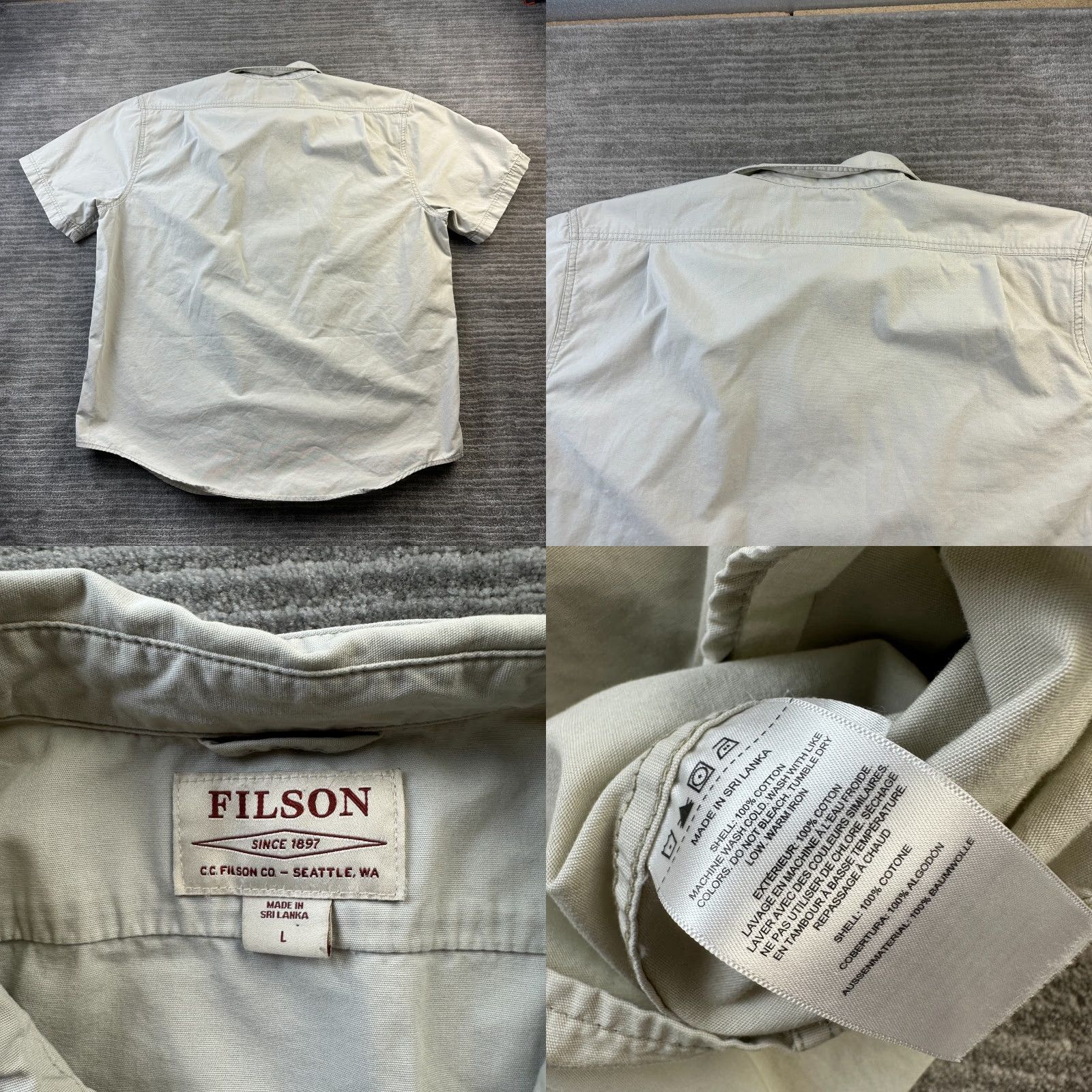 Polo Ralph Lauren VINTAGE CC Filson Shirt Mens Large Beige Tan Safari Utility Outdoors Size US XXL / EU 58 / 5 - 8 Thumbnail